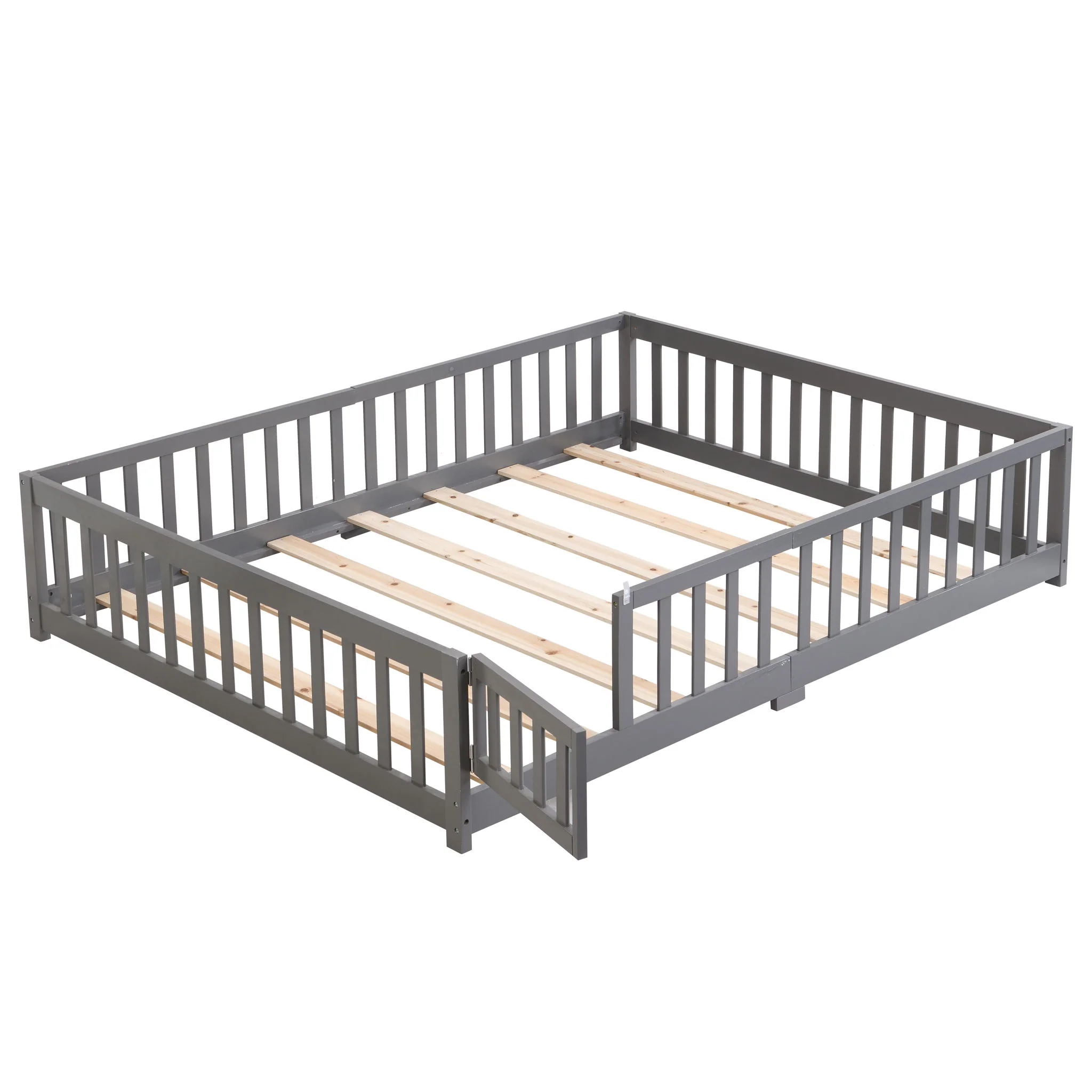 Solid Floor Bed With Door And Fence For Children - Image 10