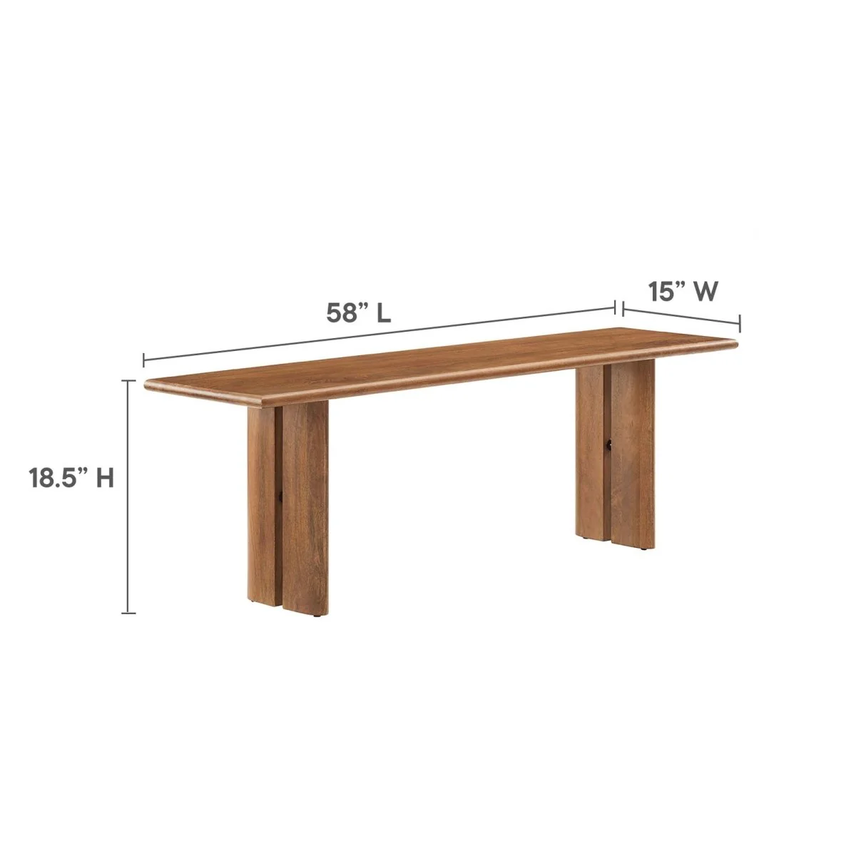 Solid Mango Wood Dining Bench with Modern Farmhouse Design - Image 3