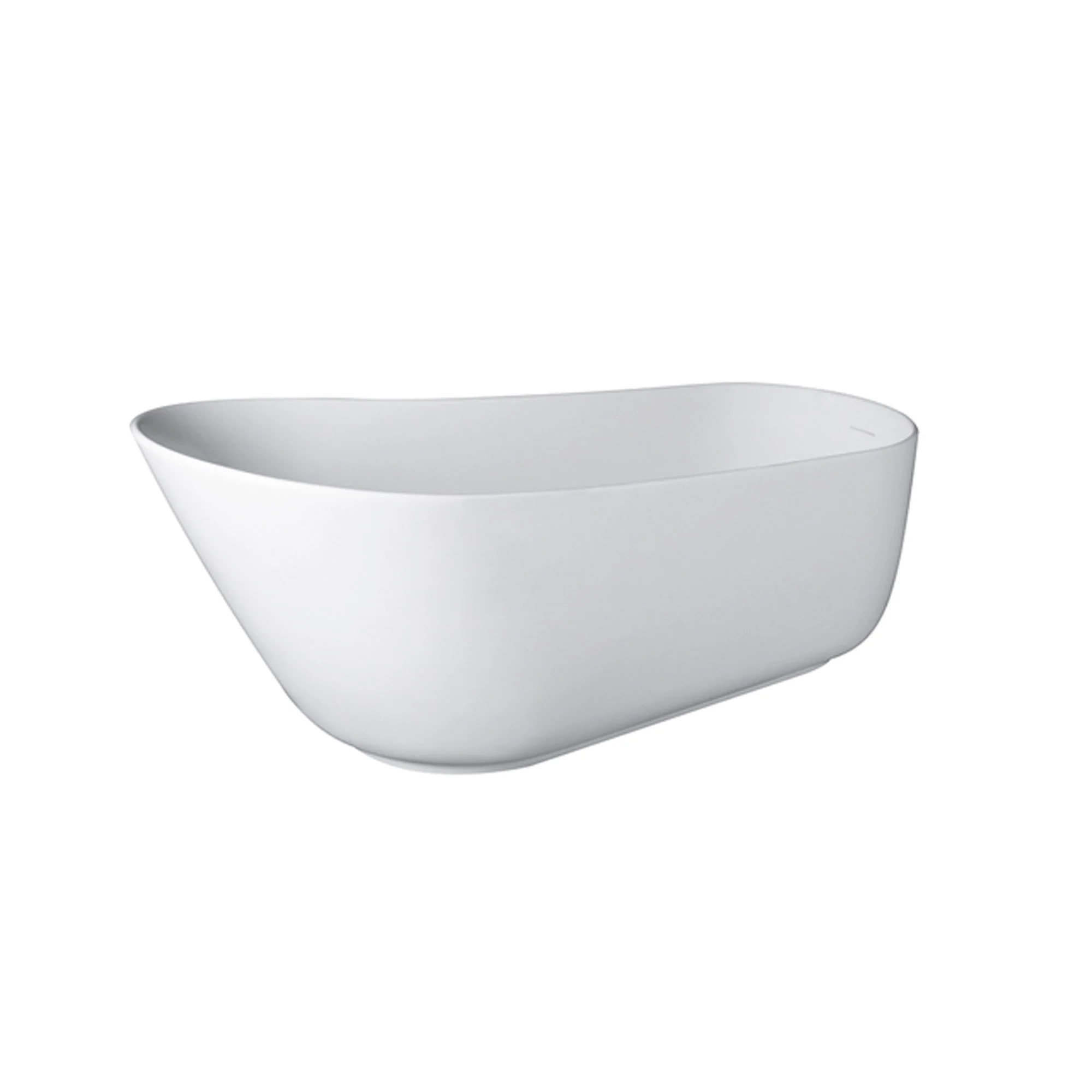 Solid Surface Stone Resin Oval Shape Soaking Bathtub With Overflow For The Bathroom - Matte White - Image 8