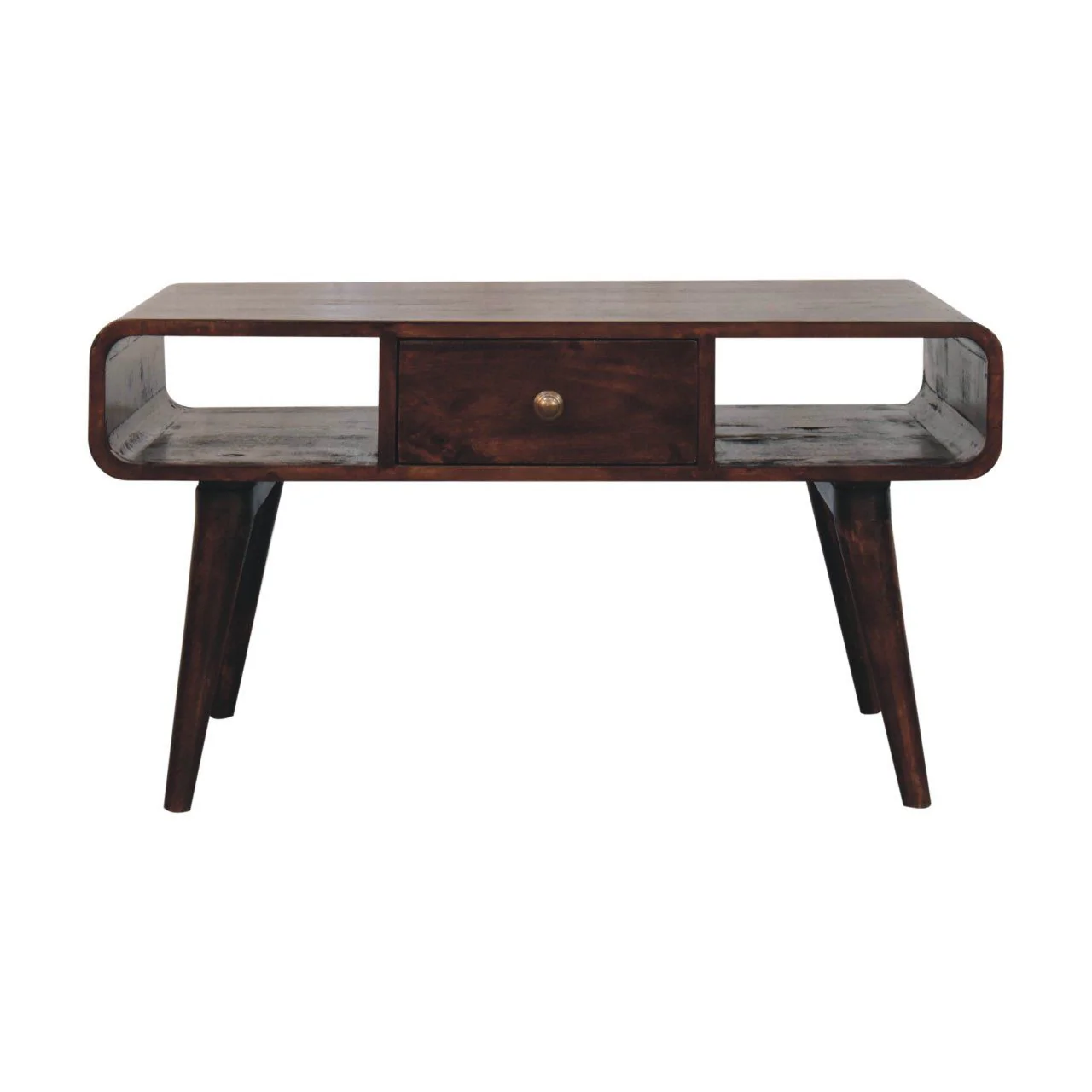 Solid Wood Curved Coffee Table - Image 6