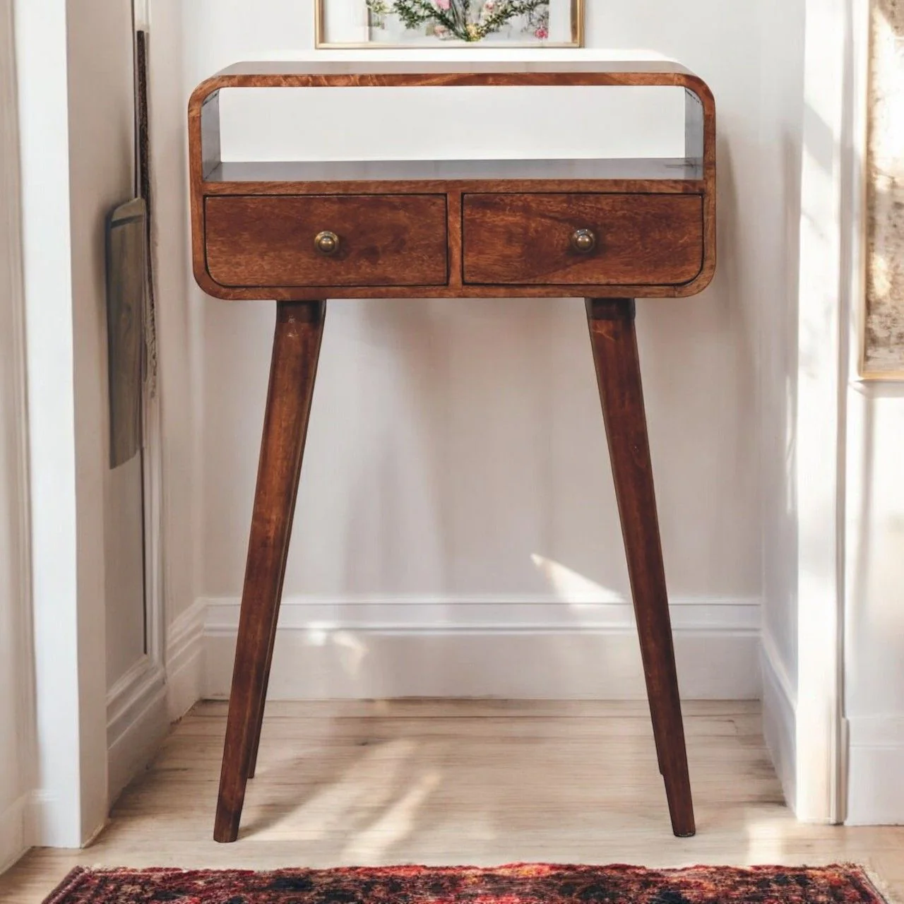 Solid Wood Curved Console Table - Image 4