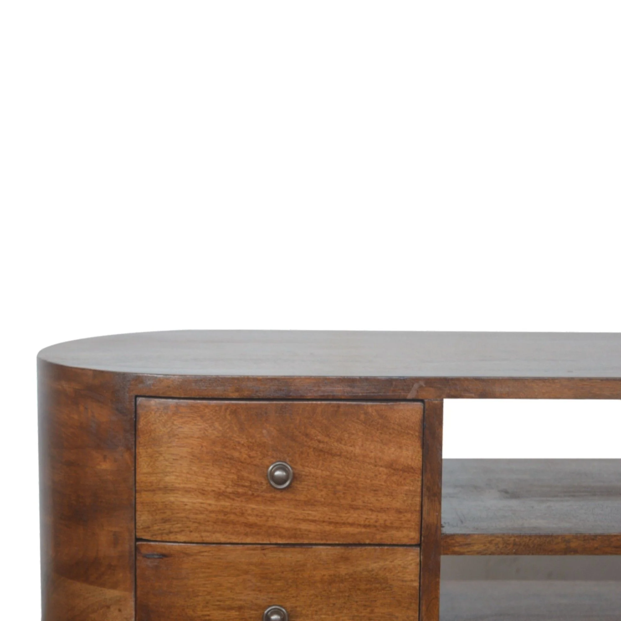 Solid Wood Rounded Entertainment Unit - Image 4