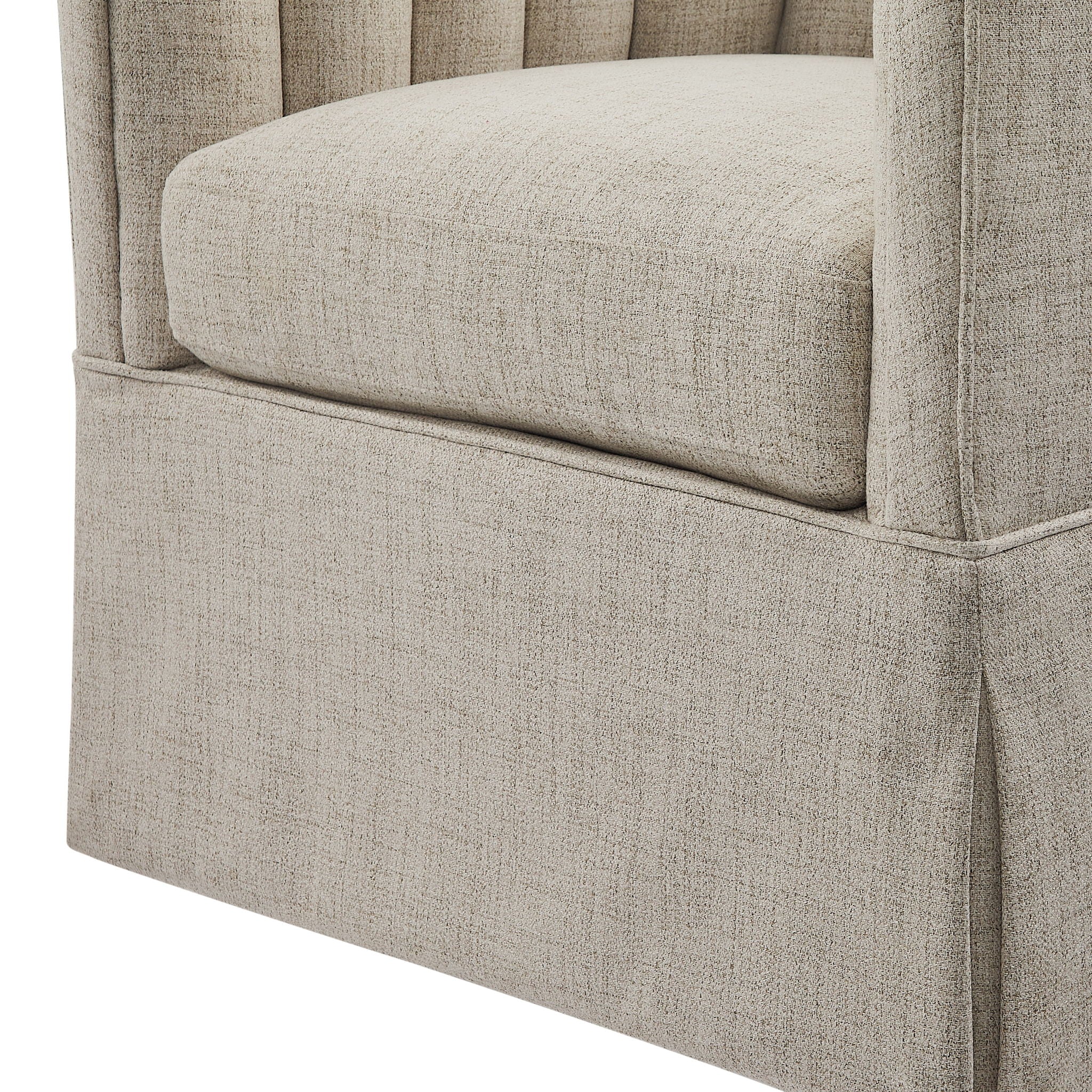 Solitude - Skirted Swivel Accent Chair With Hemp Like - Image 12