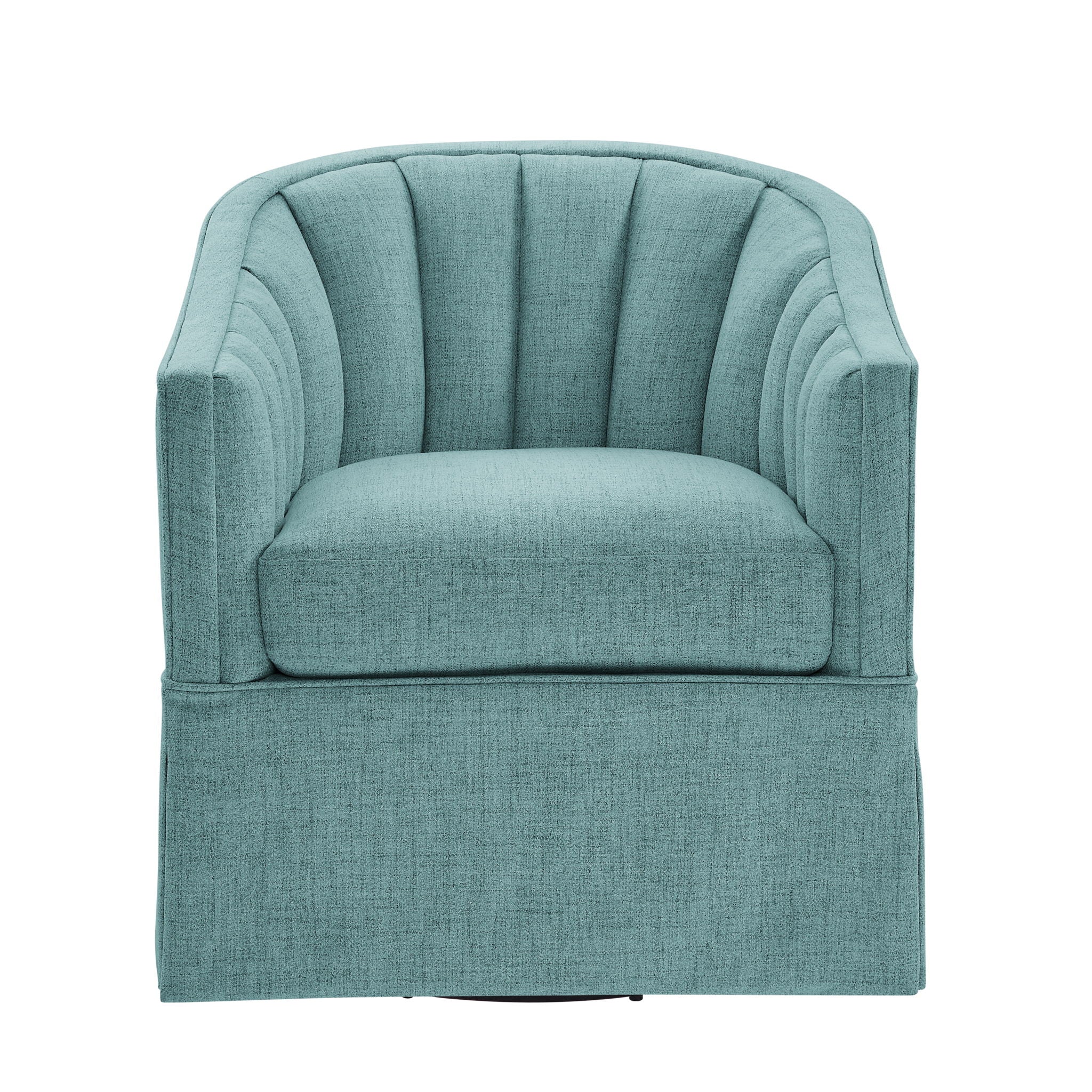 Solitude - Skirted Swivel Accent Chair With Hemp Like - Image 4