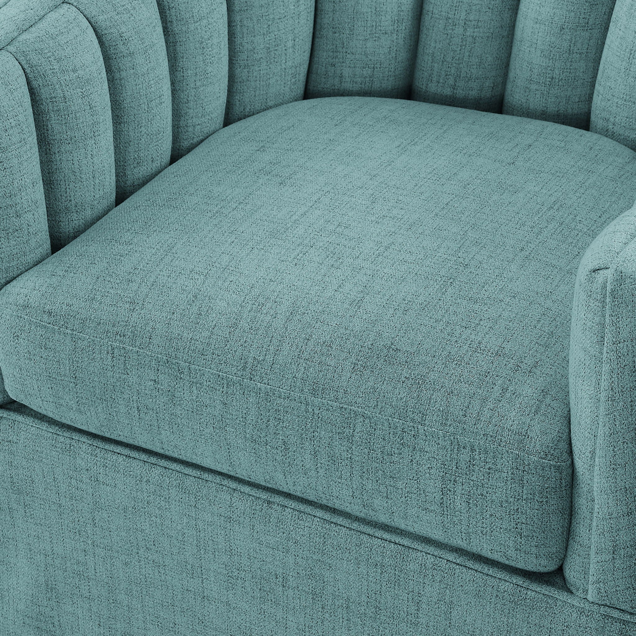 Solitude - Skirted Swivel Accent Chair With Hemp Like - Image 5