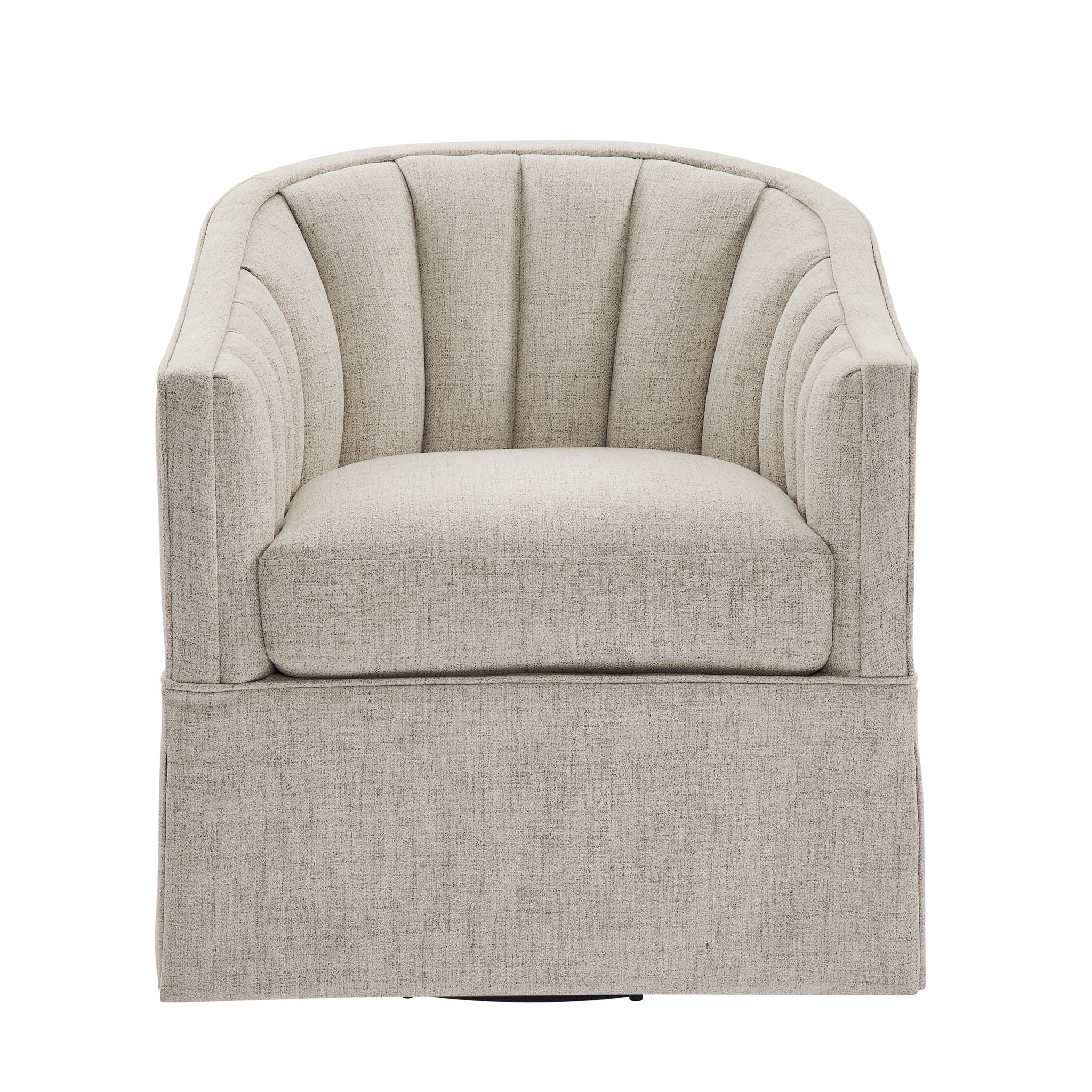 Solitude - Skirted Swivel Accent Chair With Hemp Like - Image 7