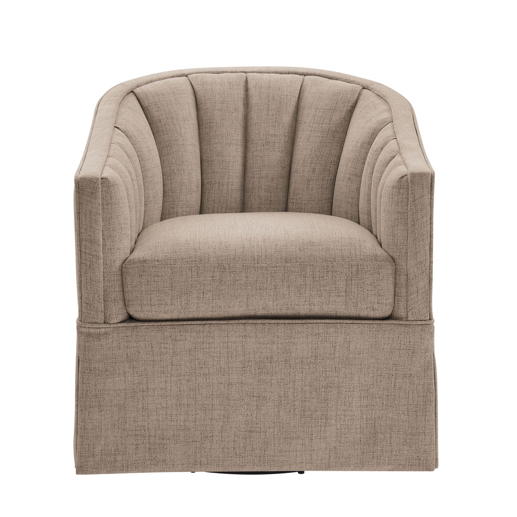 Solitude - Skirted Swivel Accent Chair With Hemp Like - Image 8