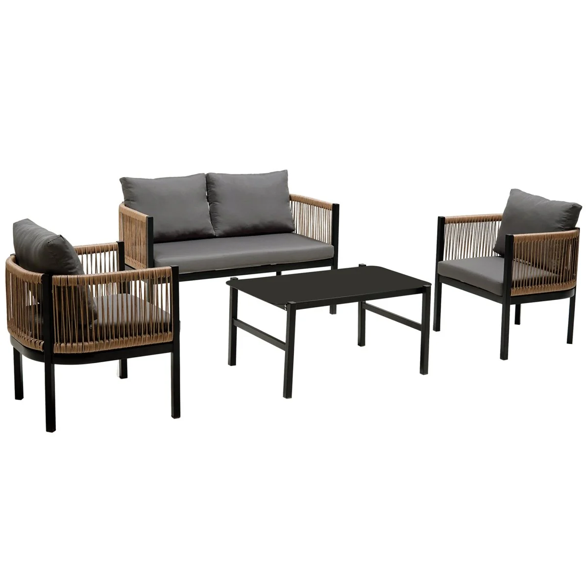 Solvaira Modular Outdoor Sofa Set with Tempered Glass Table - Image 12