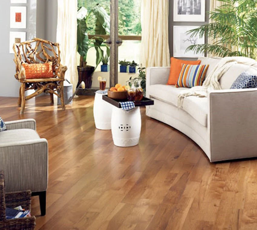 Somerset Character Plank Solid 3/4 Hickory Saddle 4 Low Gloss Hardwood Flooring - Image 2