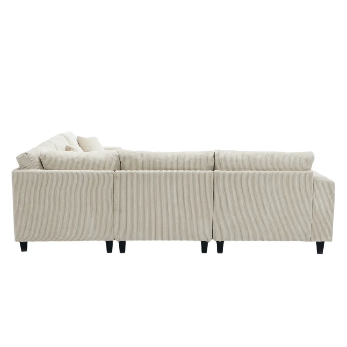 Sommerset 5-Piece Modular L-Shaped Corduroy Sectional Sofa Beige or Gray - Image 9