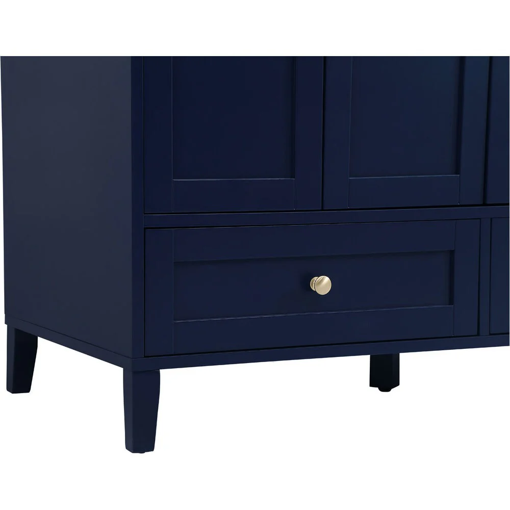 Sommerville 48 Inch Blue Bathroom Vanity with Quartz Top - Image 6