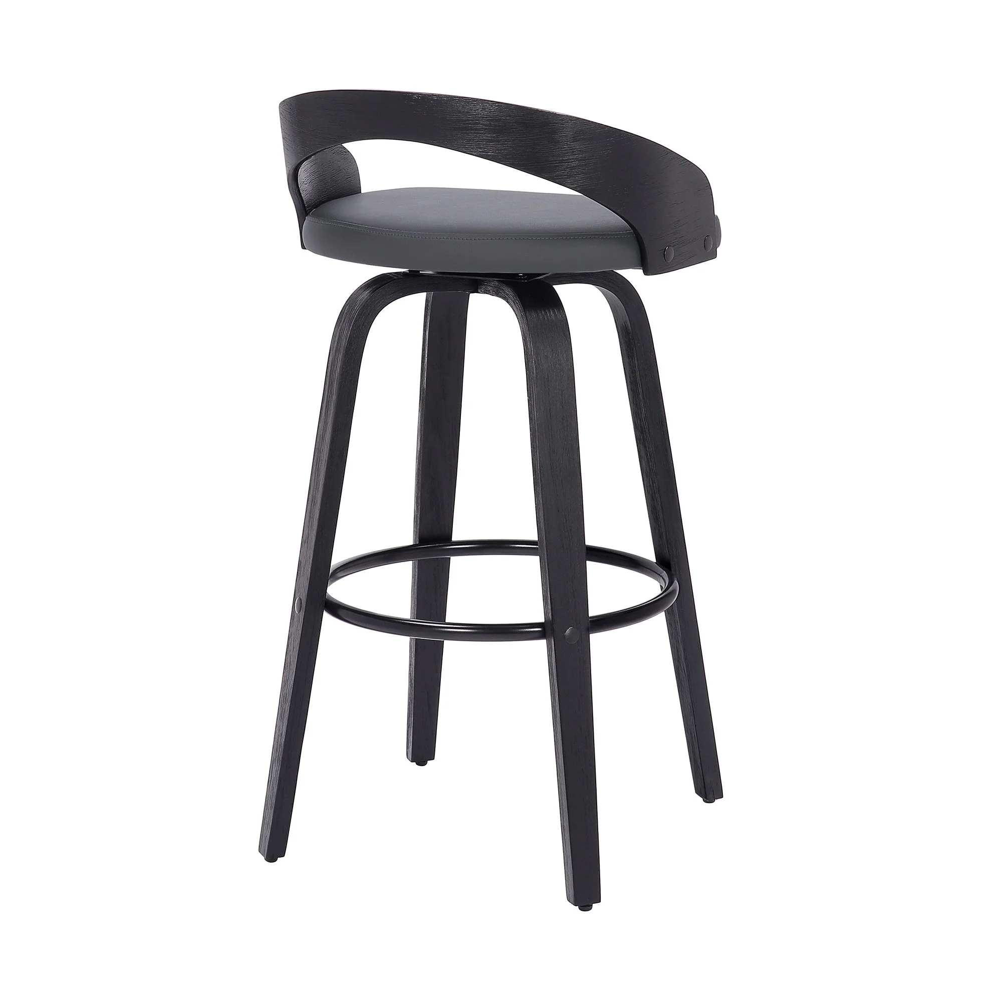 Sonia - 26" Counter Height Swivel Bar Stool - Black Wood - Image 16
