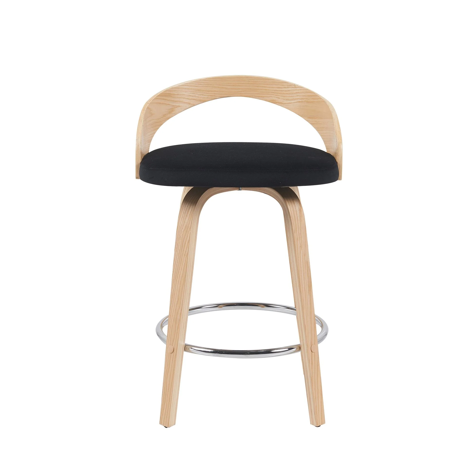 Sonia - Modern Swivel Counter Height Bar Stool - Patterned Oak Wood Finish - Image 20