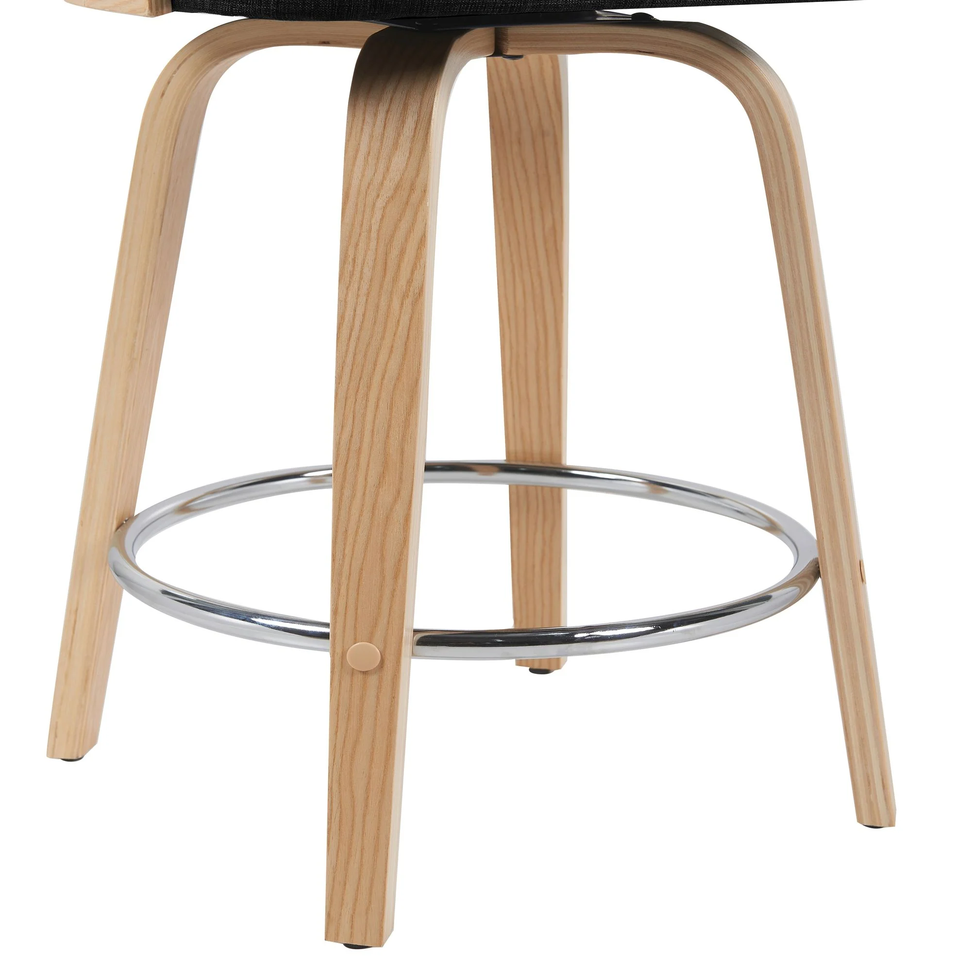 Sonia - Modern Swivel Counter Height Bar Stool - Patterned Oak Wood Finish - Image 9