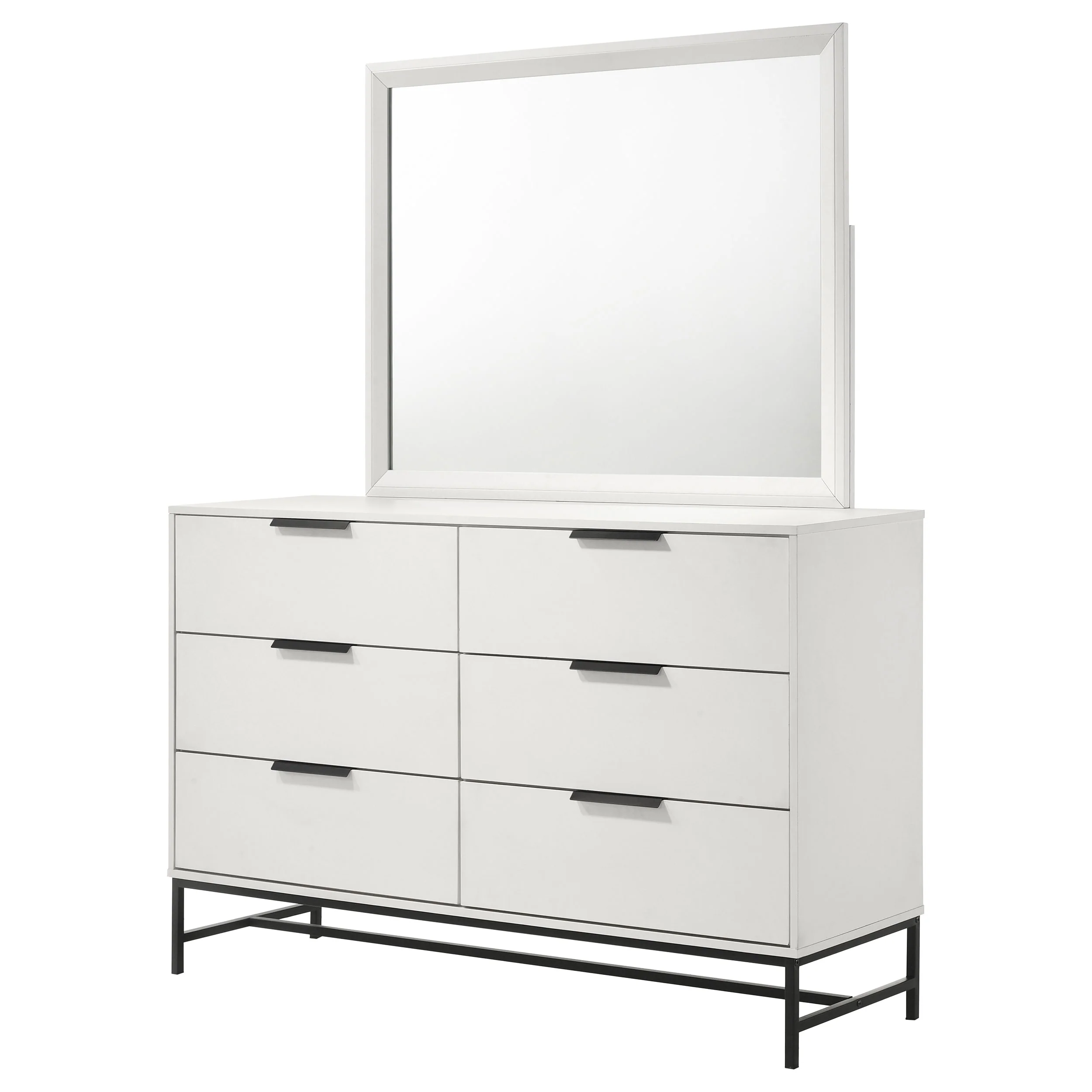 Sonora 6-Drawer Dresser with Mirror White - Image 4