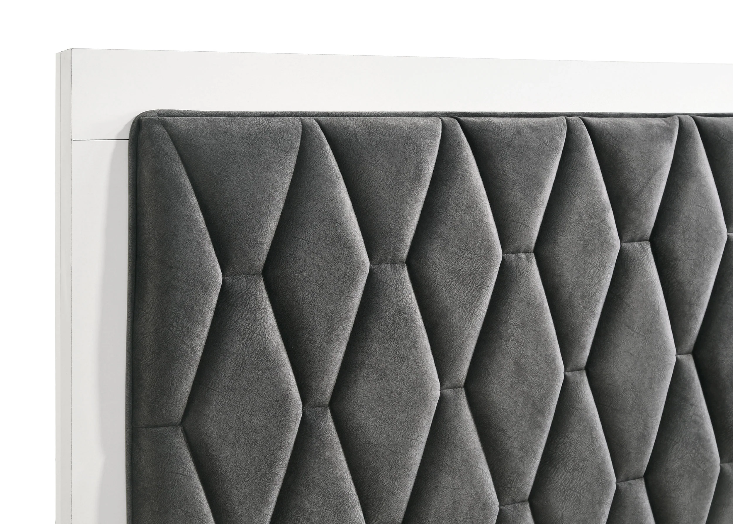 Sonora Eastern King Upholstered Panel Bed in White - Image 3