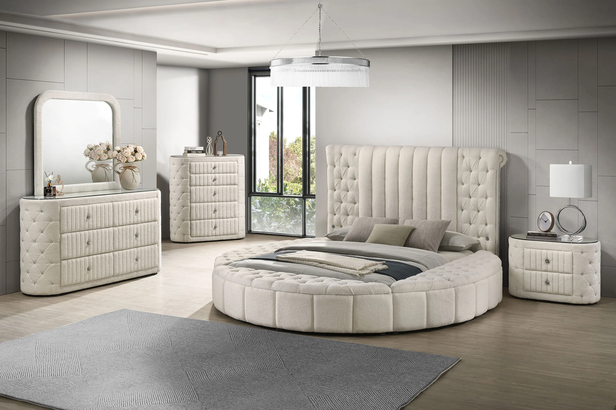 Sonya 5-Drawer Upholstered Chest, Ivory Bouclé - Image 13