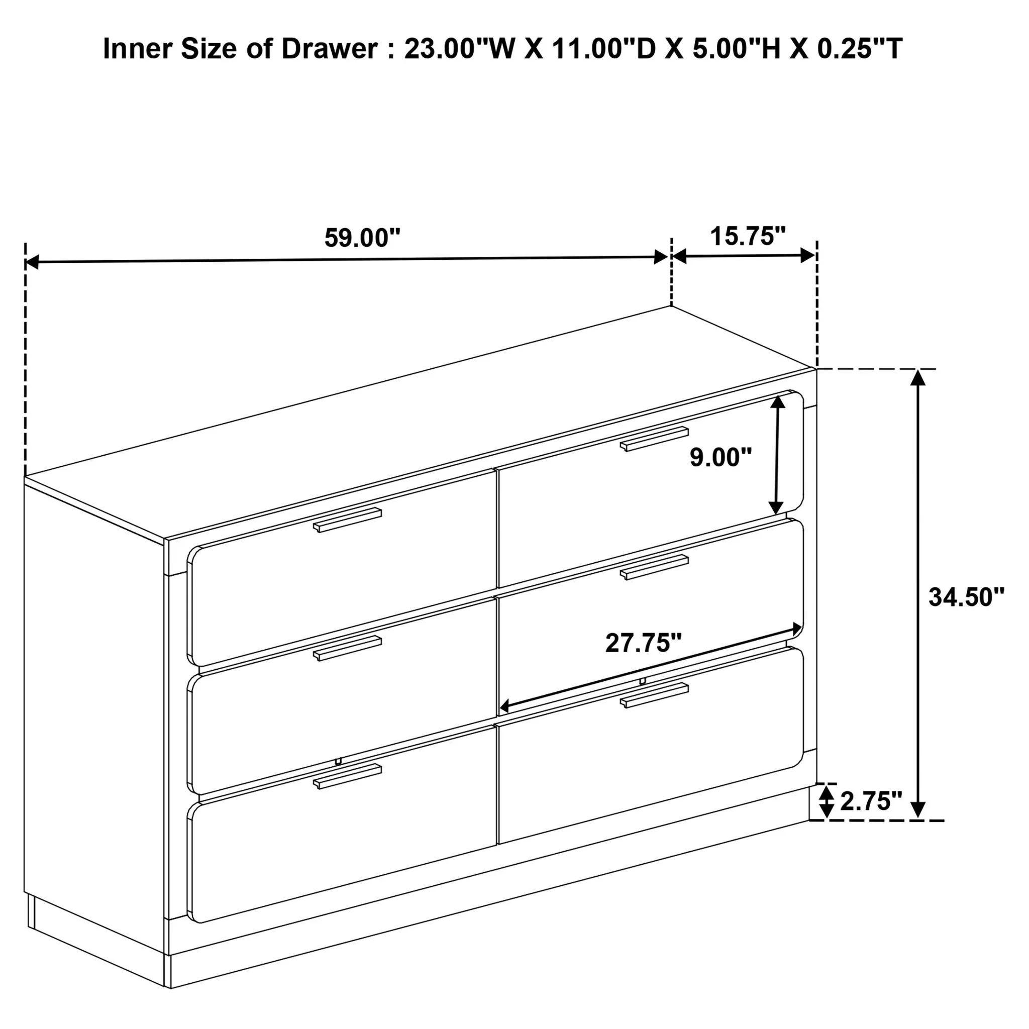 Sophia - 6 Drawer Dresser - Image 16