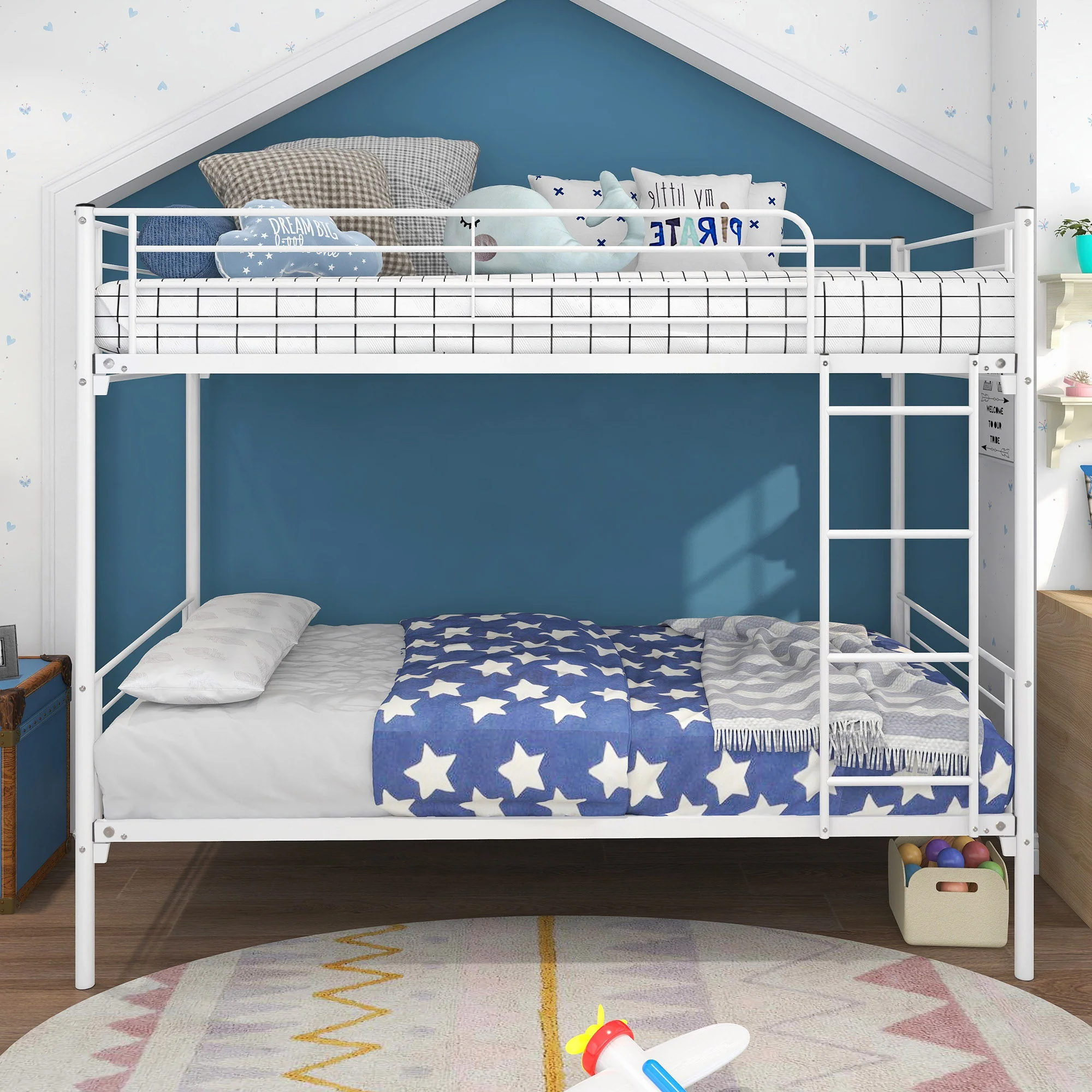 Space Saving Bunk Bed With Metal Frame And Ladder - Image 15
