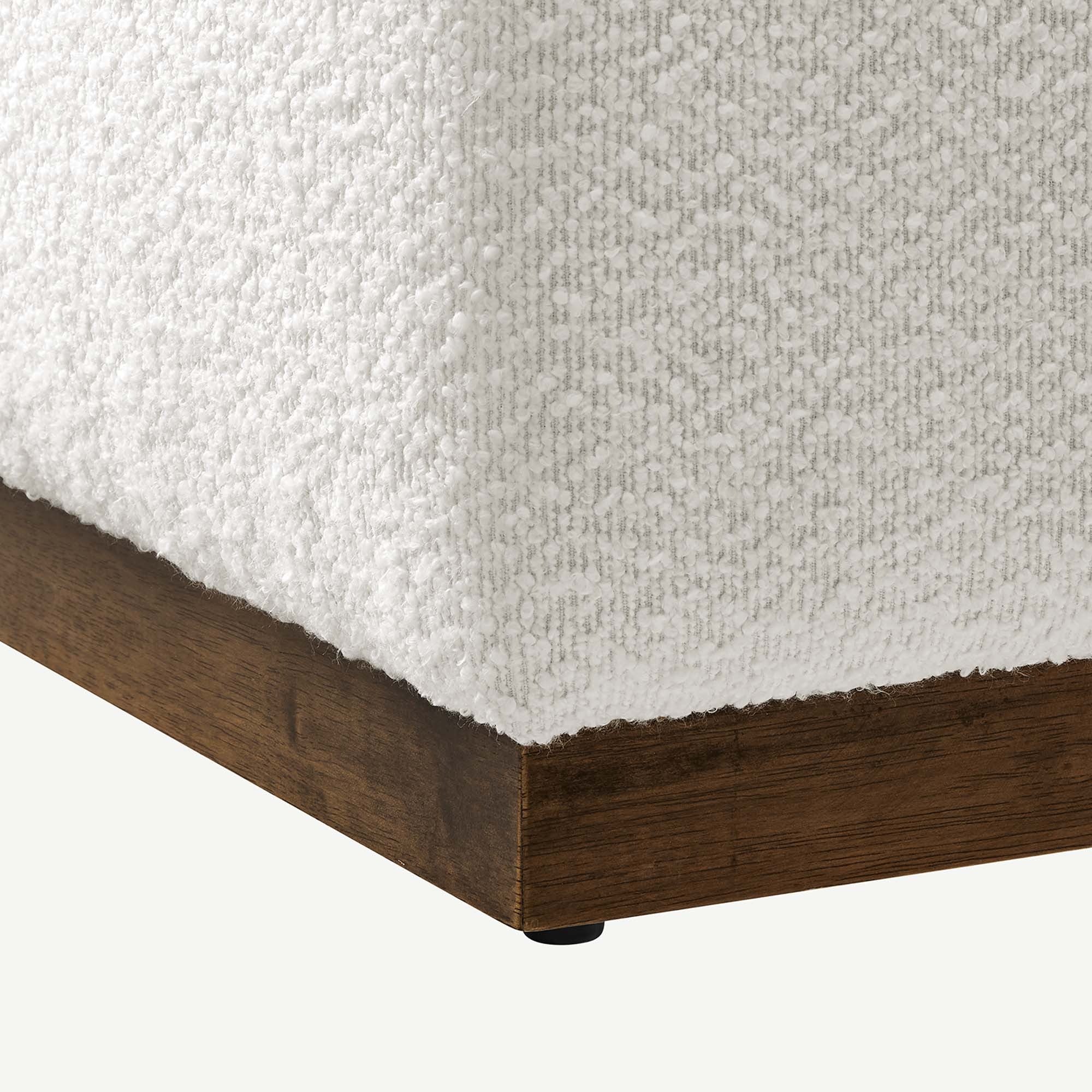 Square Boucle Upholstered Ottoman – 28 Inch - Image 8