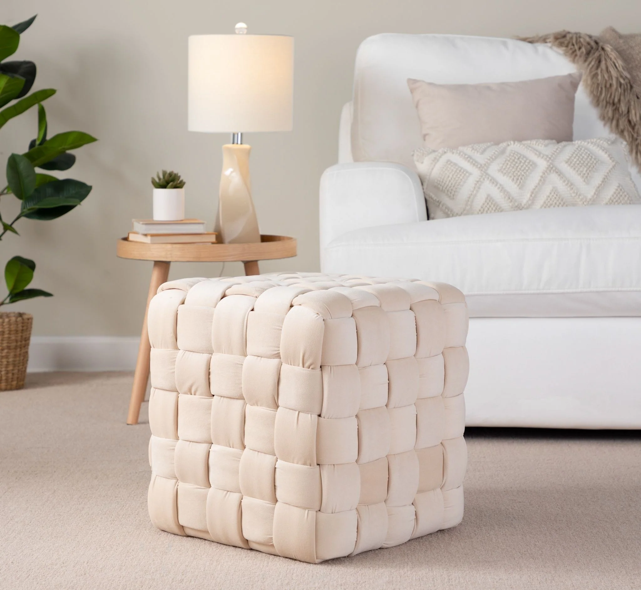Square Braided Ottoman - - Image 7