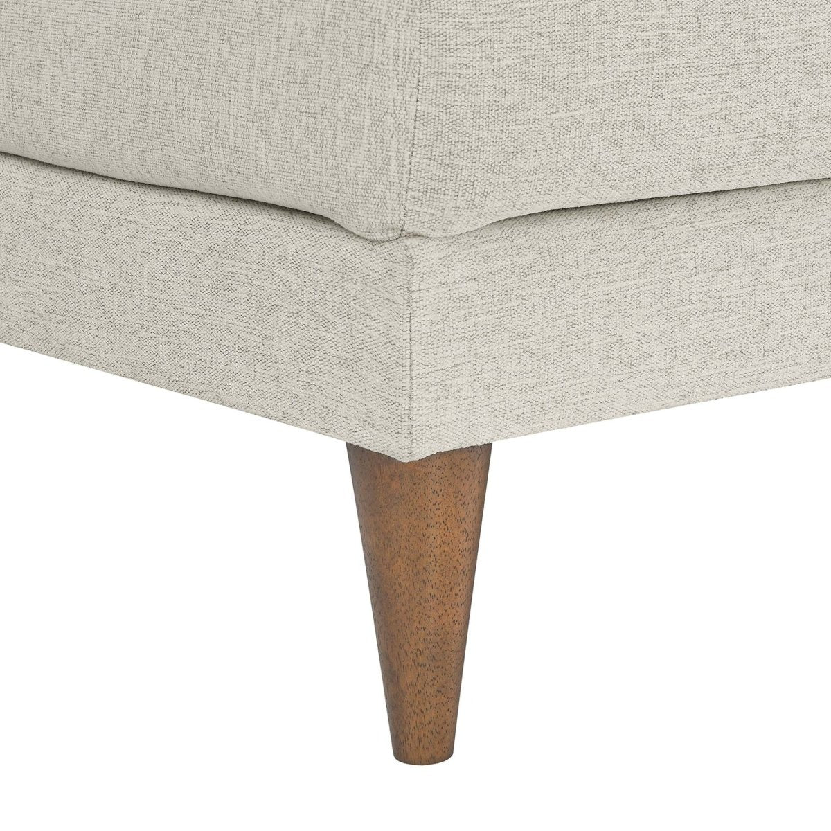 Square Down Filled Fabric Ottoman – Ivory 37 Inch - Image 7
