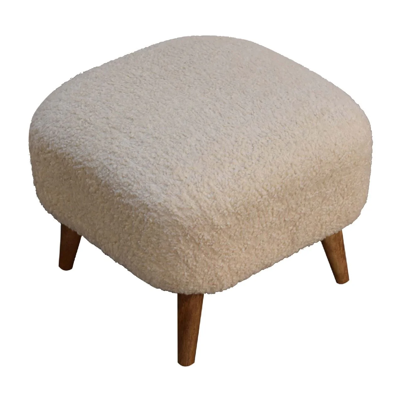 Square Footstool - Cream - Image 6