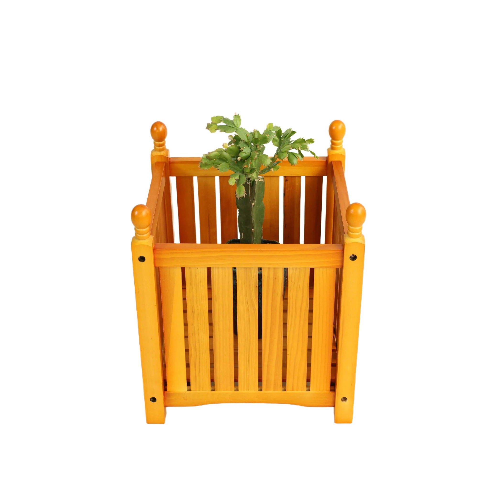 Square Outdoor Flower And Herb Pot - Teak - Image 8