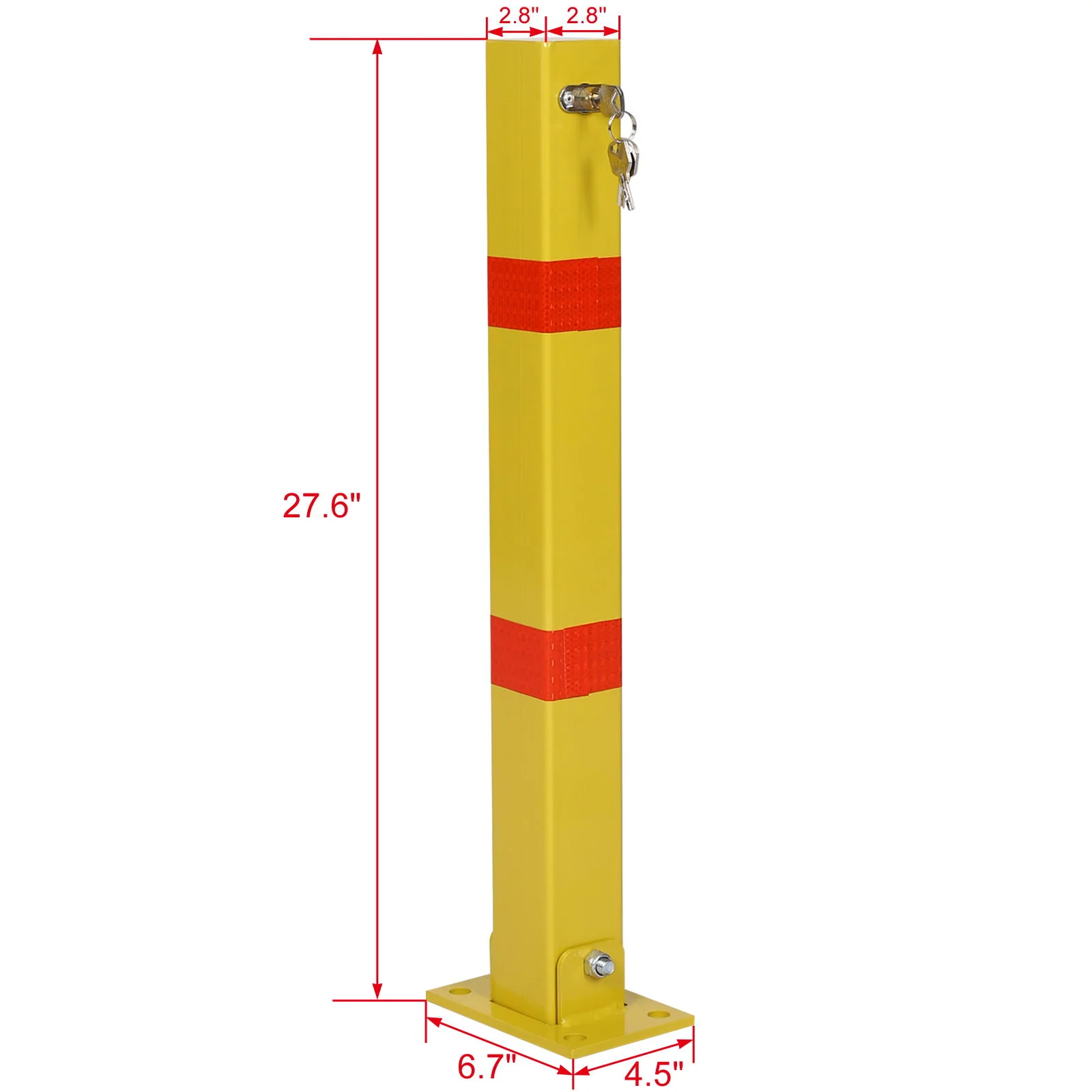 Square Parking Bollard Pole Barrier With Lock For Car Parking Protection And Home Garage Street Decor - Image 12
