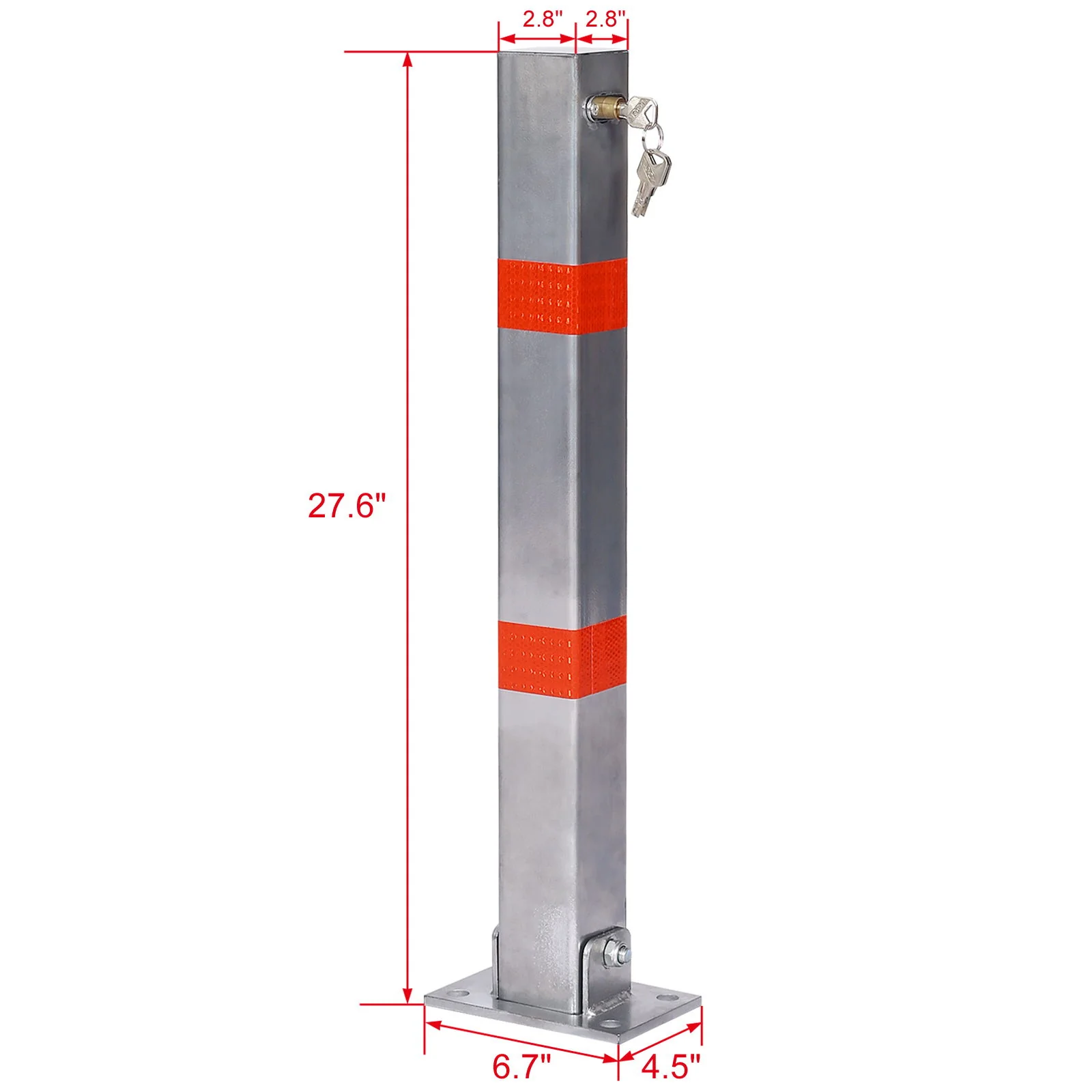 Square Parking Bollard Pole Barrier With Lock For Car Parking Protection And Home Garage Street Decor - Image 9