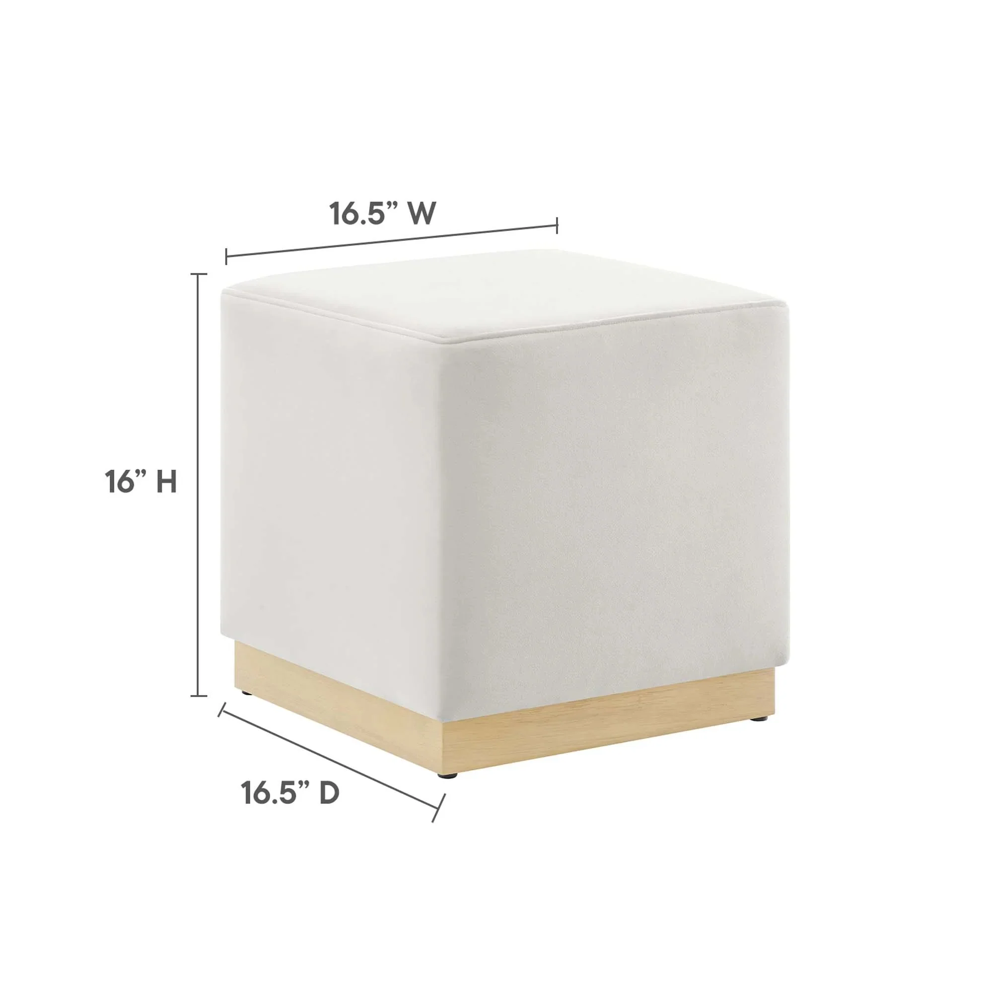 Square Performance Velvet Upholstered Ottoman – 17 Inch - Image 13
