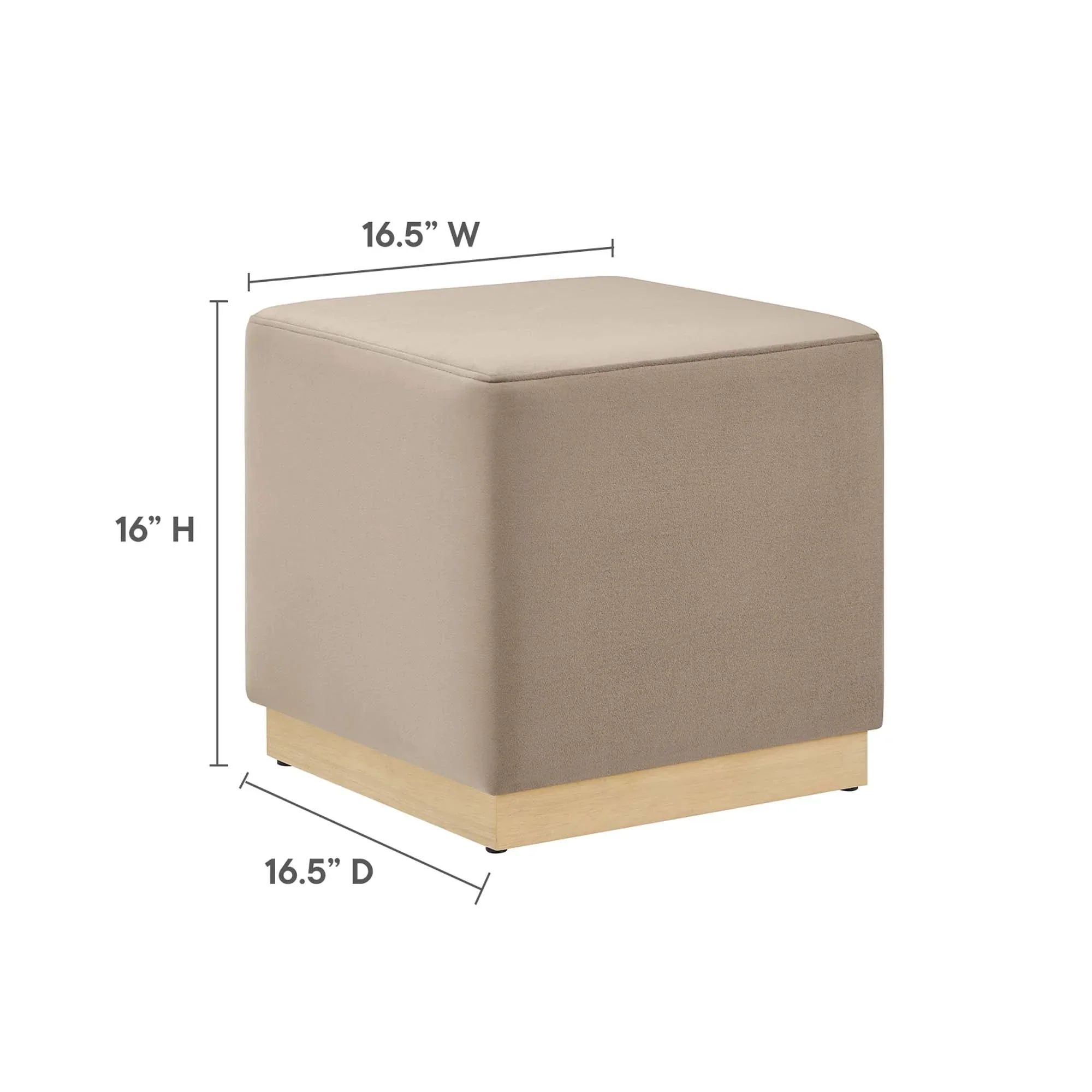 Square Performance Velvet Upholstered Ottoman – 17 Inch - Image 40