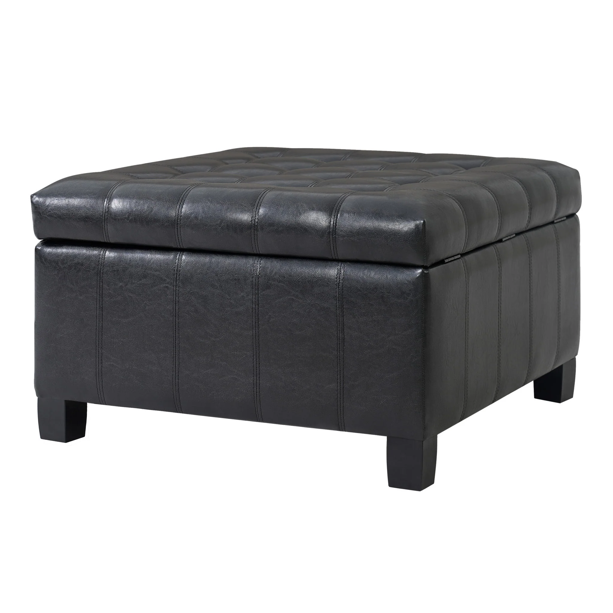 Square Tufted Indoor Ottoman With Lift-Top Storage - Image 13