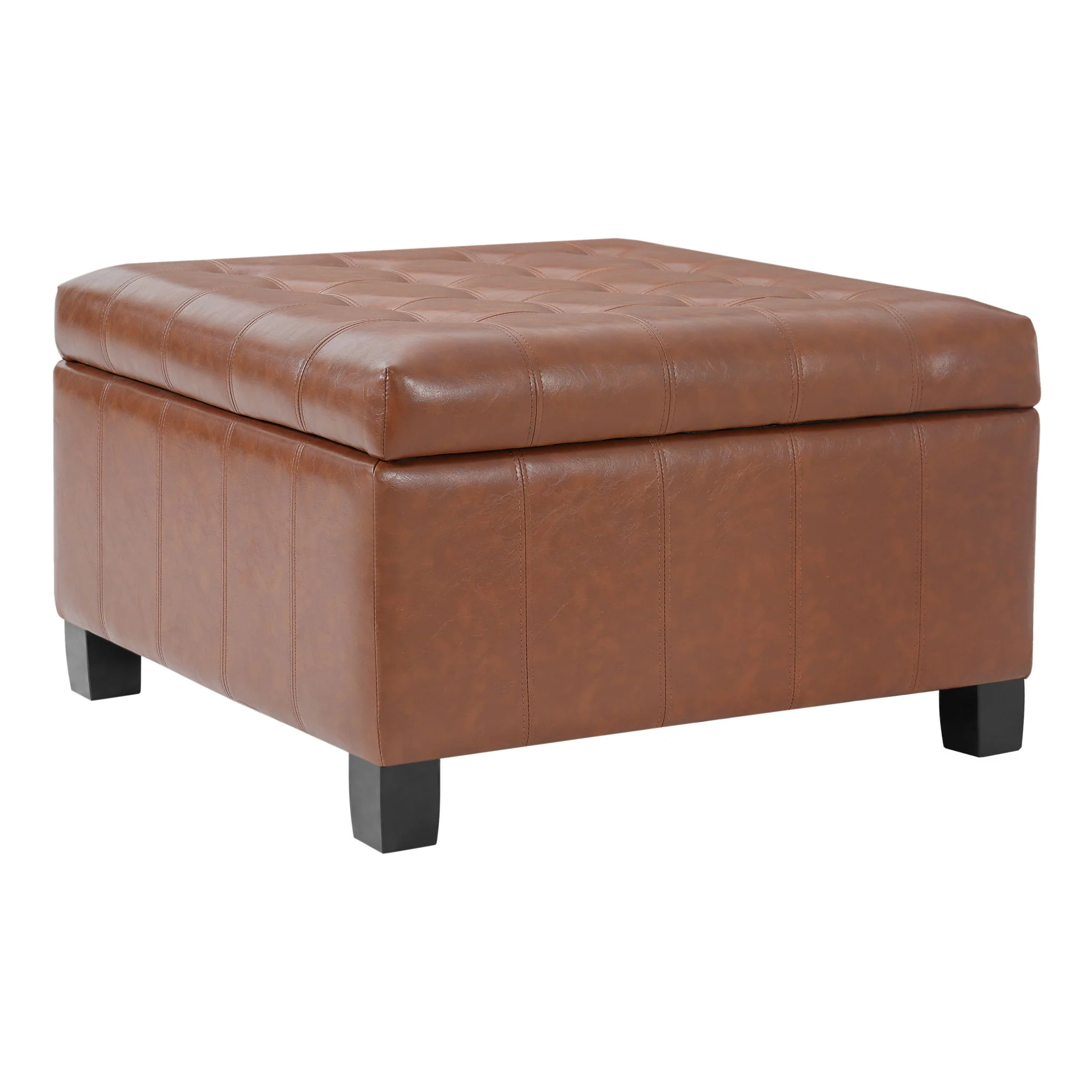 Square Tufted Indoor Ottoman With Lift-Top Storage - Image 14