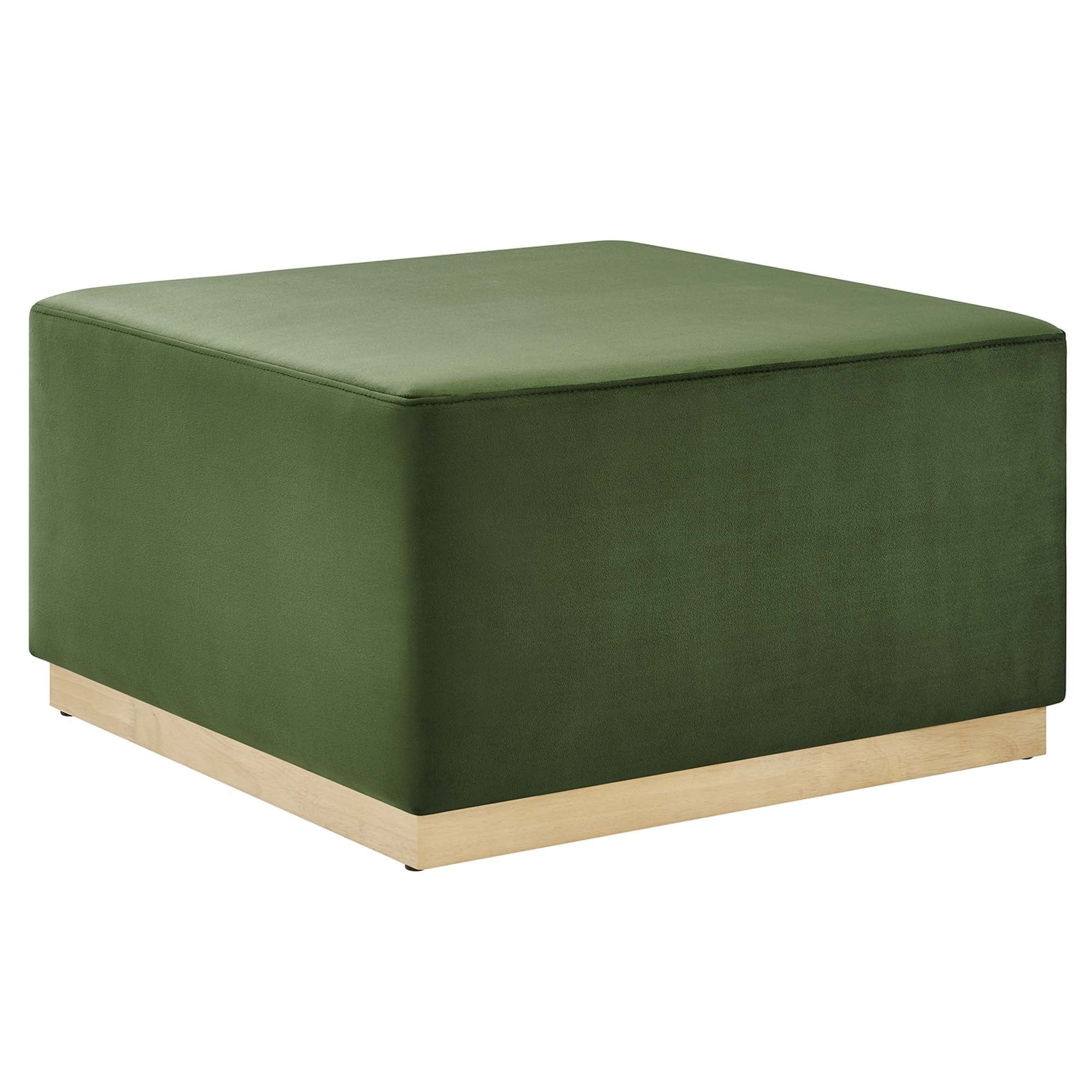 Square Velvet Upholstered Ottoman – Plinth Base 28 Inch - Image 28