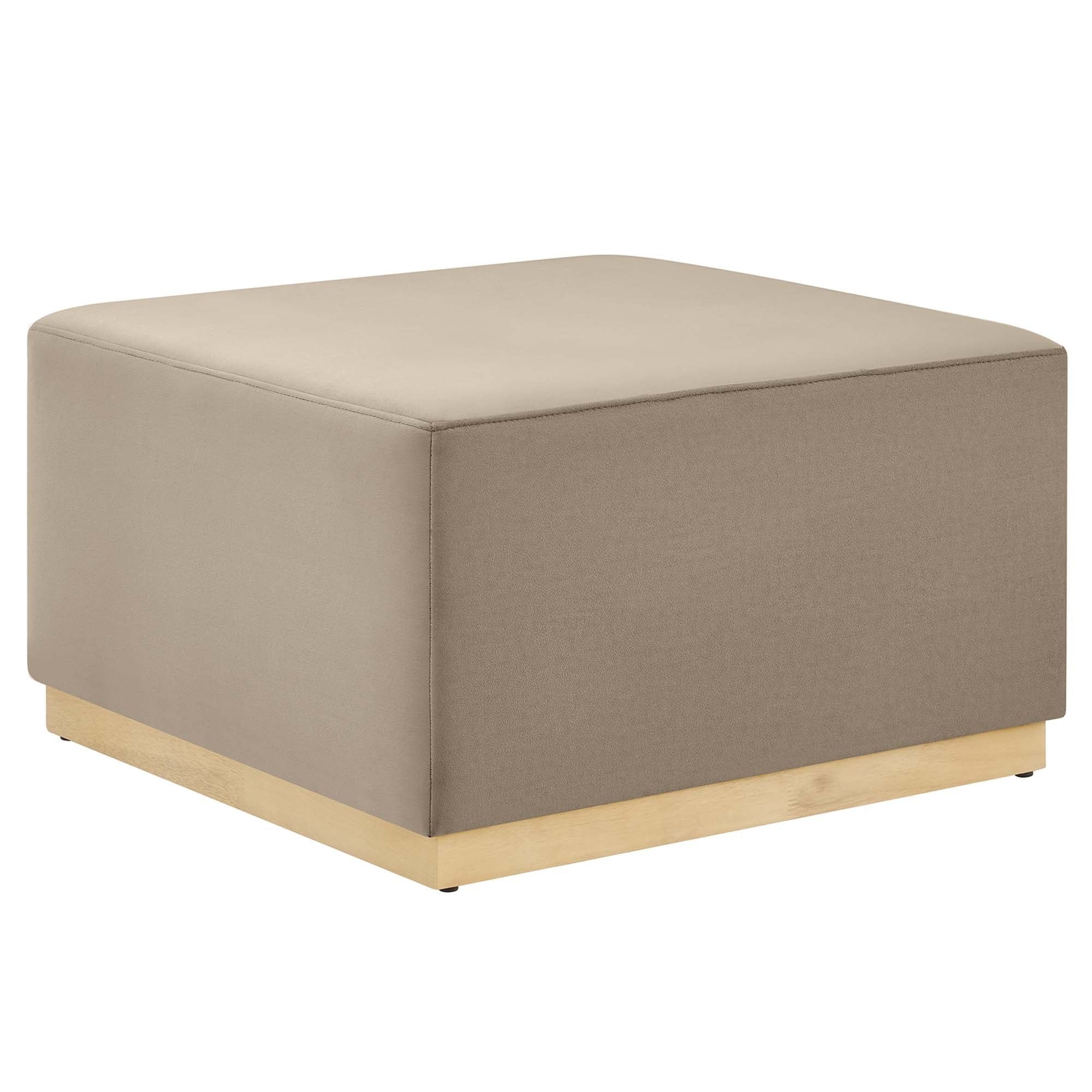 Square Velvet Upholstered Ottoman – Plinth Base 28 Inch - Image 37