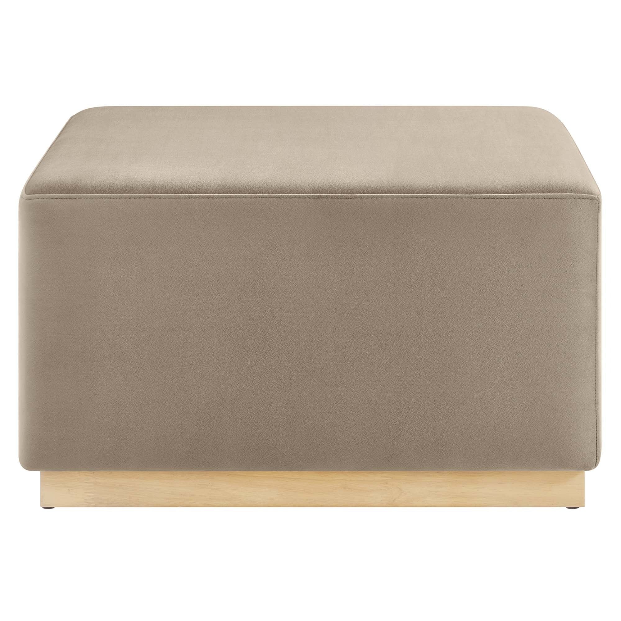 Square Velvet Upholstered Ottoman – Plinth Base 28 Inch - Image 39