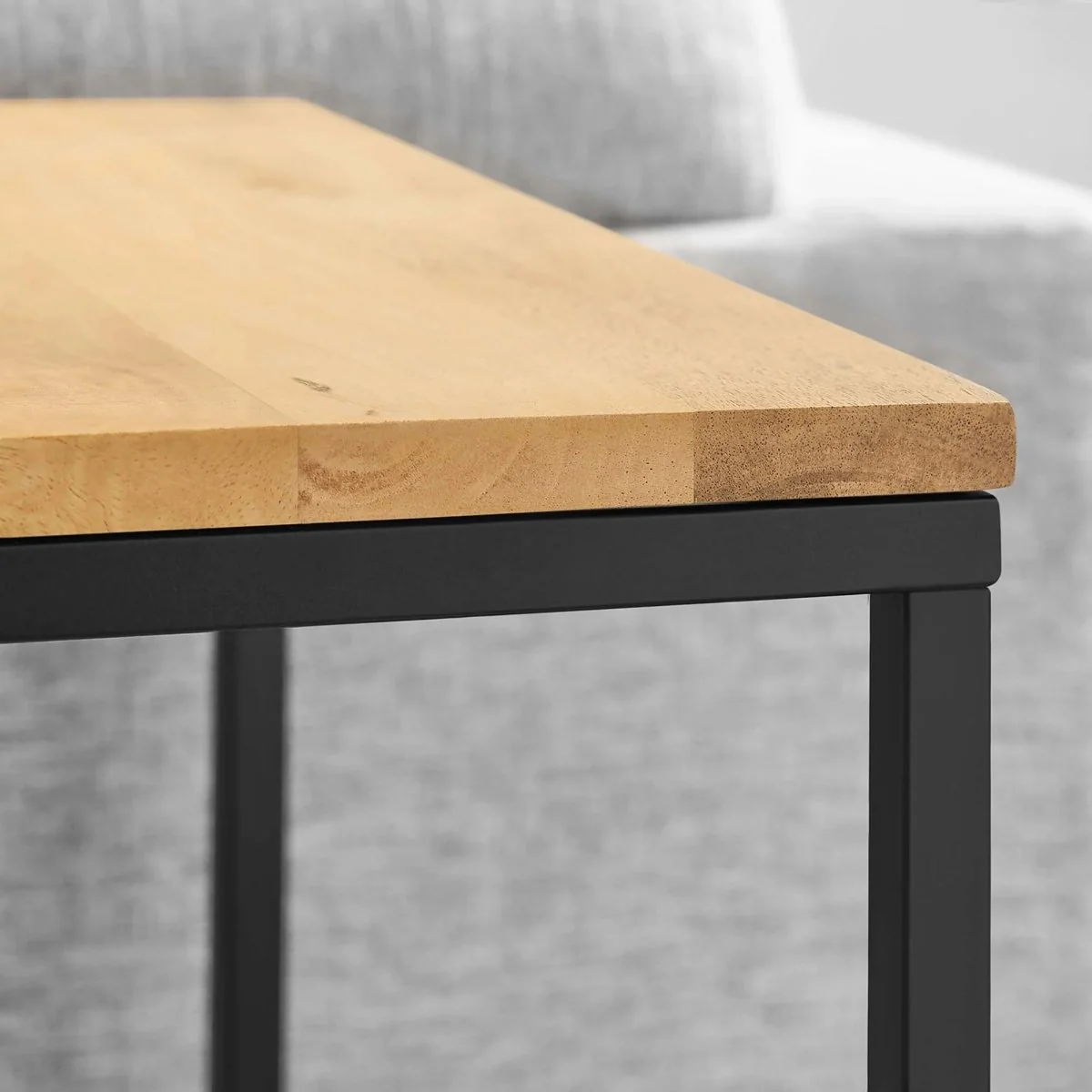 Square Wood and Metal Side Table – Mango Wood 16 Inch - Image 2