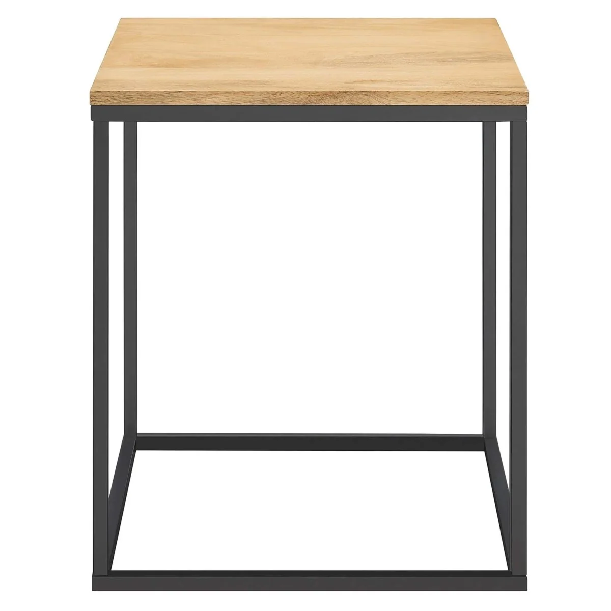 Square Wood and Metal Side Table – Mango Wood 16 Inch - Image 5