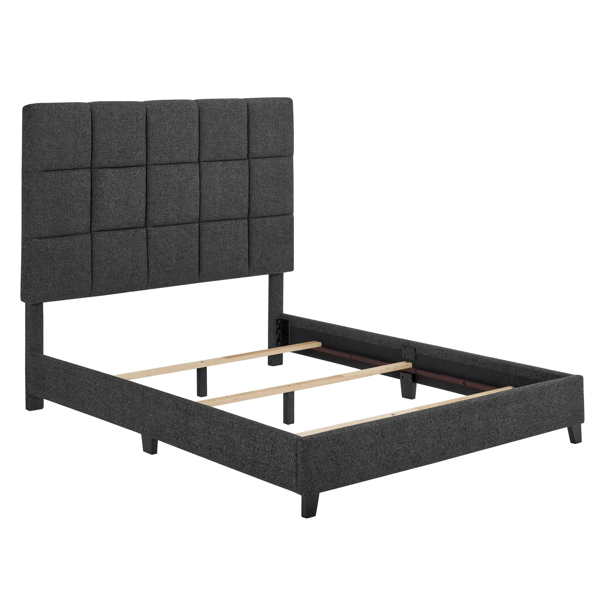 Squares Upholstered Headboard Platform Bed - Image 3