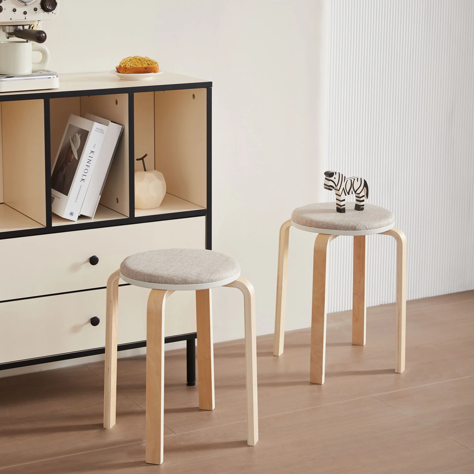 Stackable Round Backless Stools (Set of 4) - Image 3