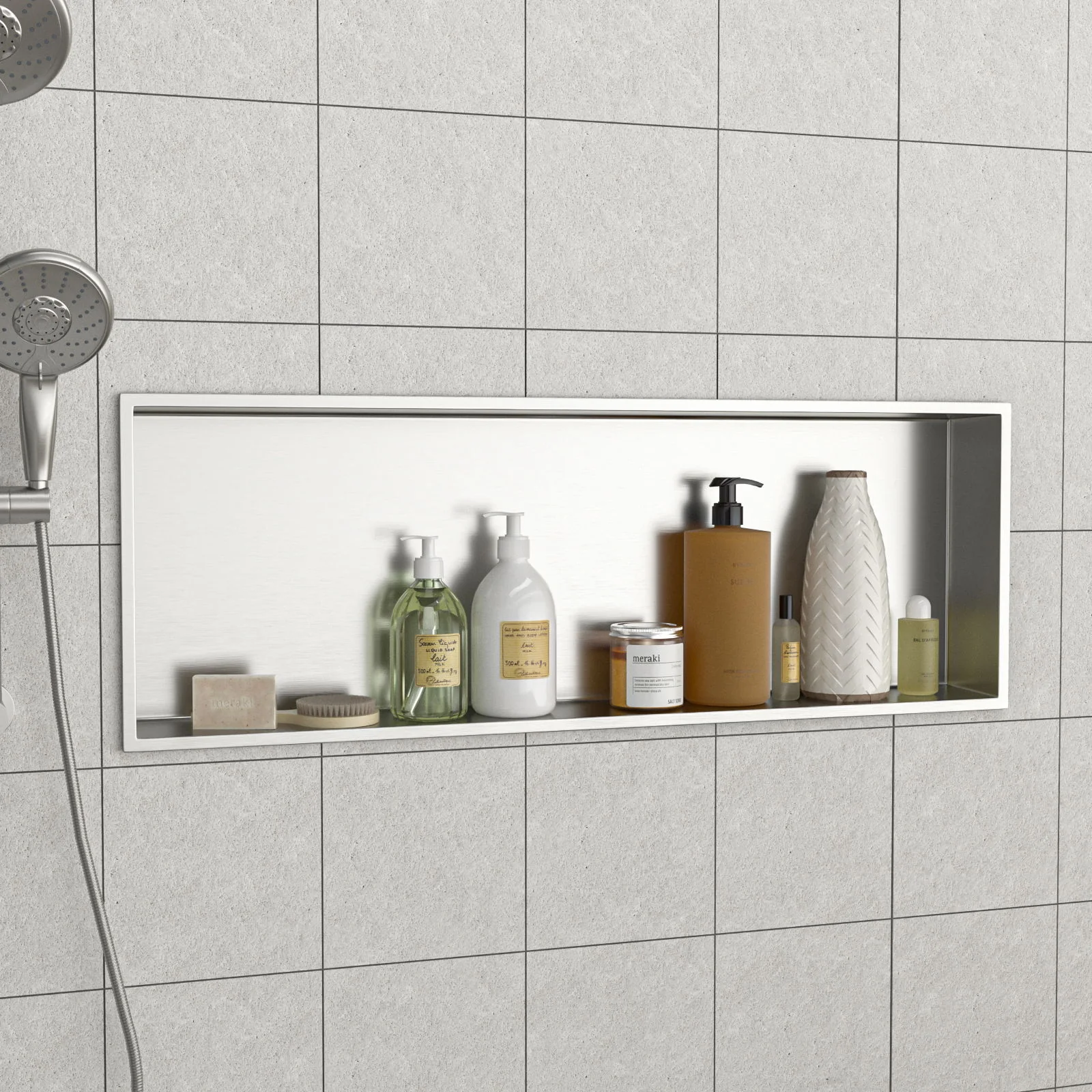 Stainless Steel Shower Niche With Seamless Design For Bathroom Storage - Image 28