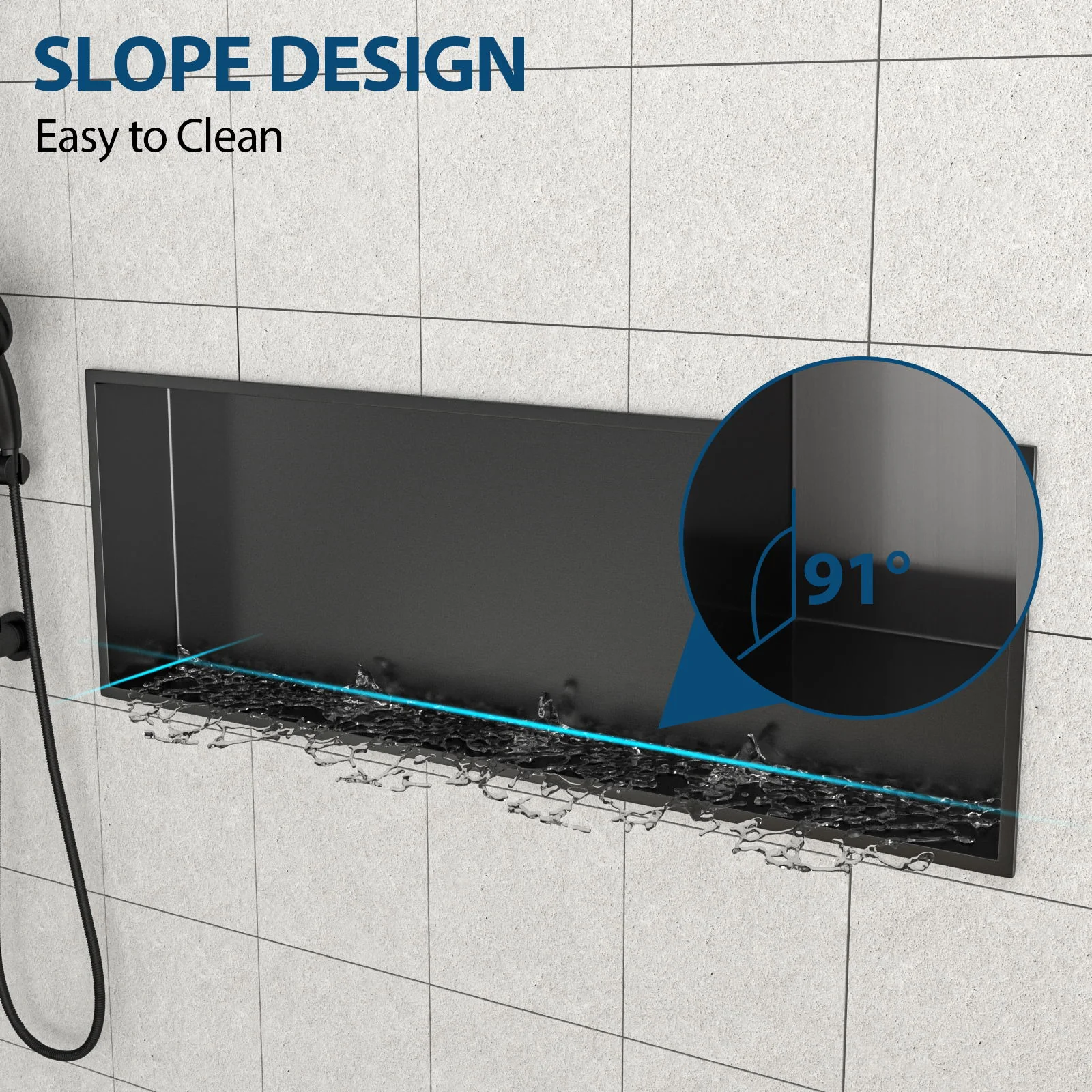Stainless Steel Shower Niche With Seamless Design For Bathroom Storage - Image 53