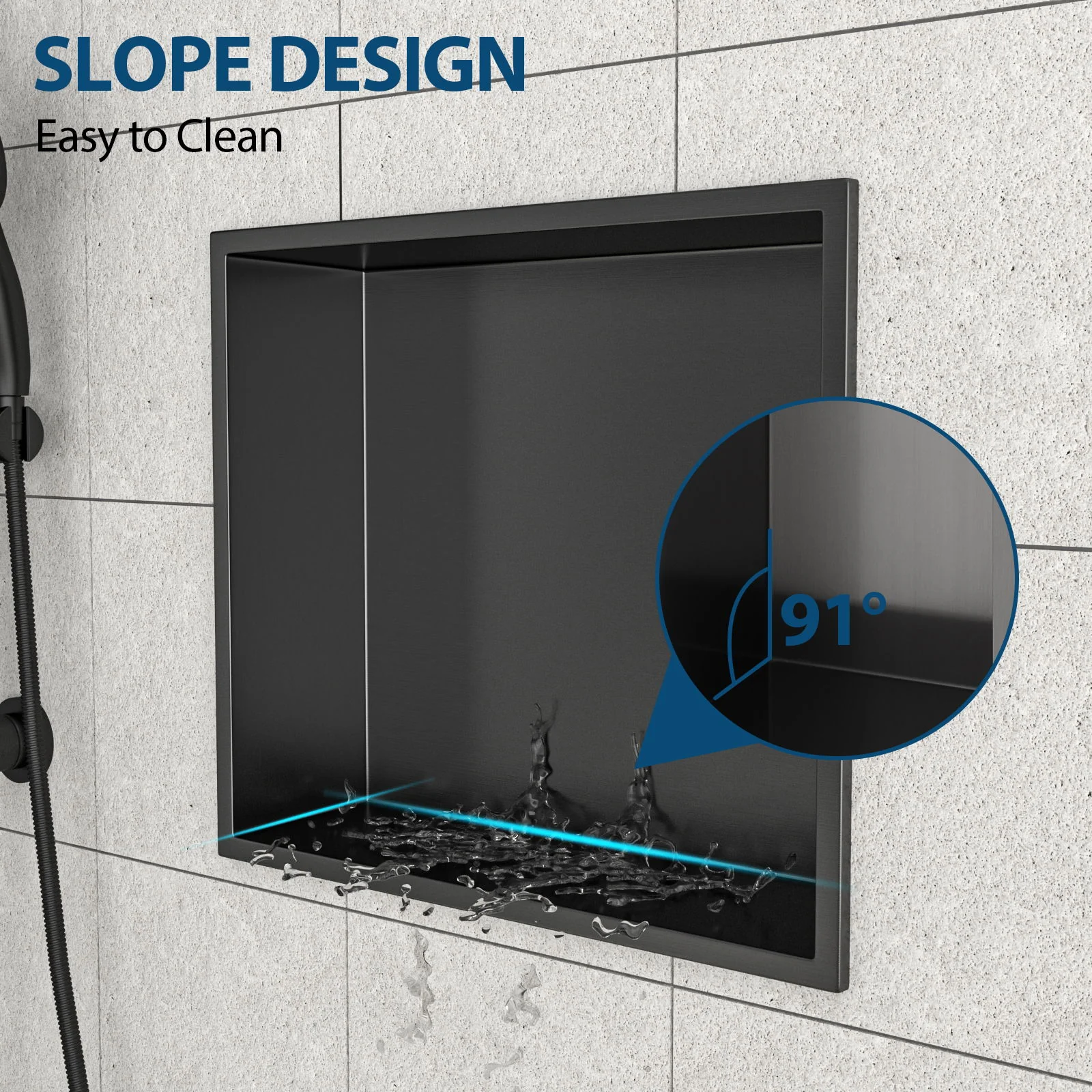 Stainless Steel Shower Niche With Seamless Design For Bathroom Storage - Image 58