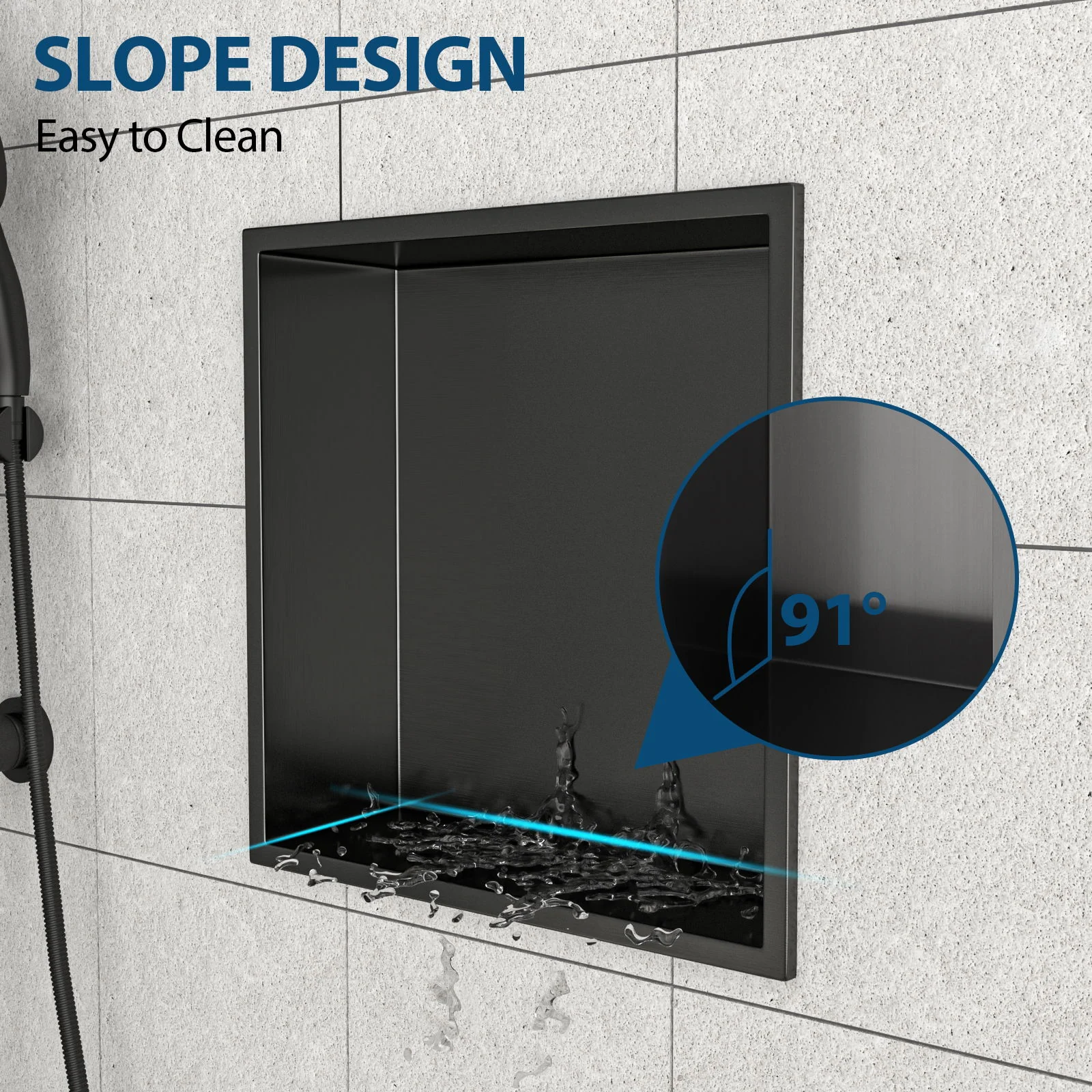 Stainless Steel Shower Niche With Seamless Design For Bathroom Storage - Image 65