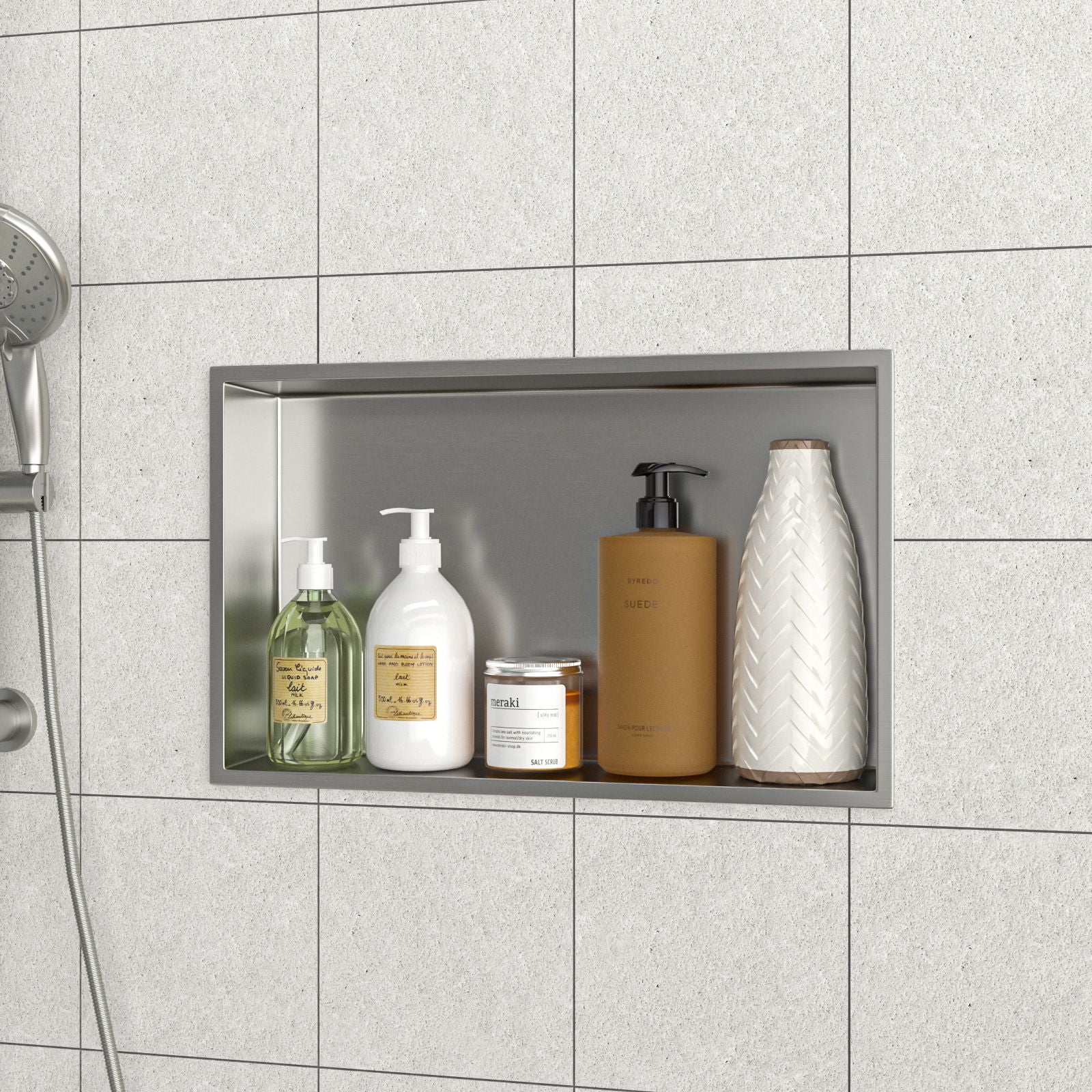 Stainless Steel Shower Niche With Seamless Design For Bathroom Storage - Image 72
