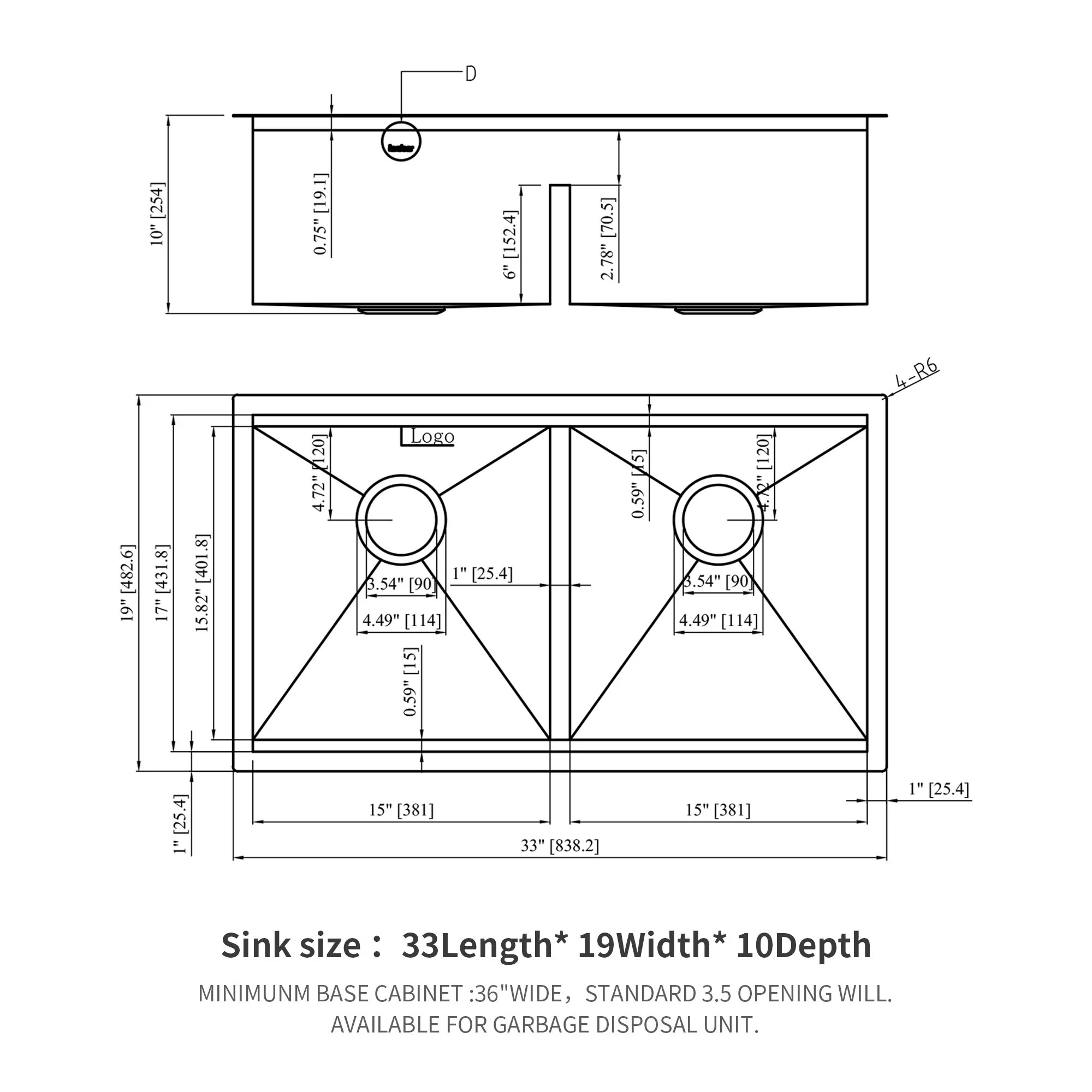 Stainless Steel Undermount Kitchen Sink With Double Bowl - Image 3