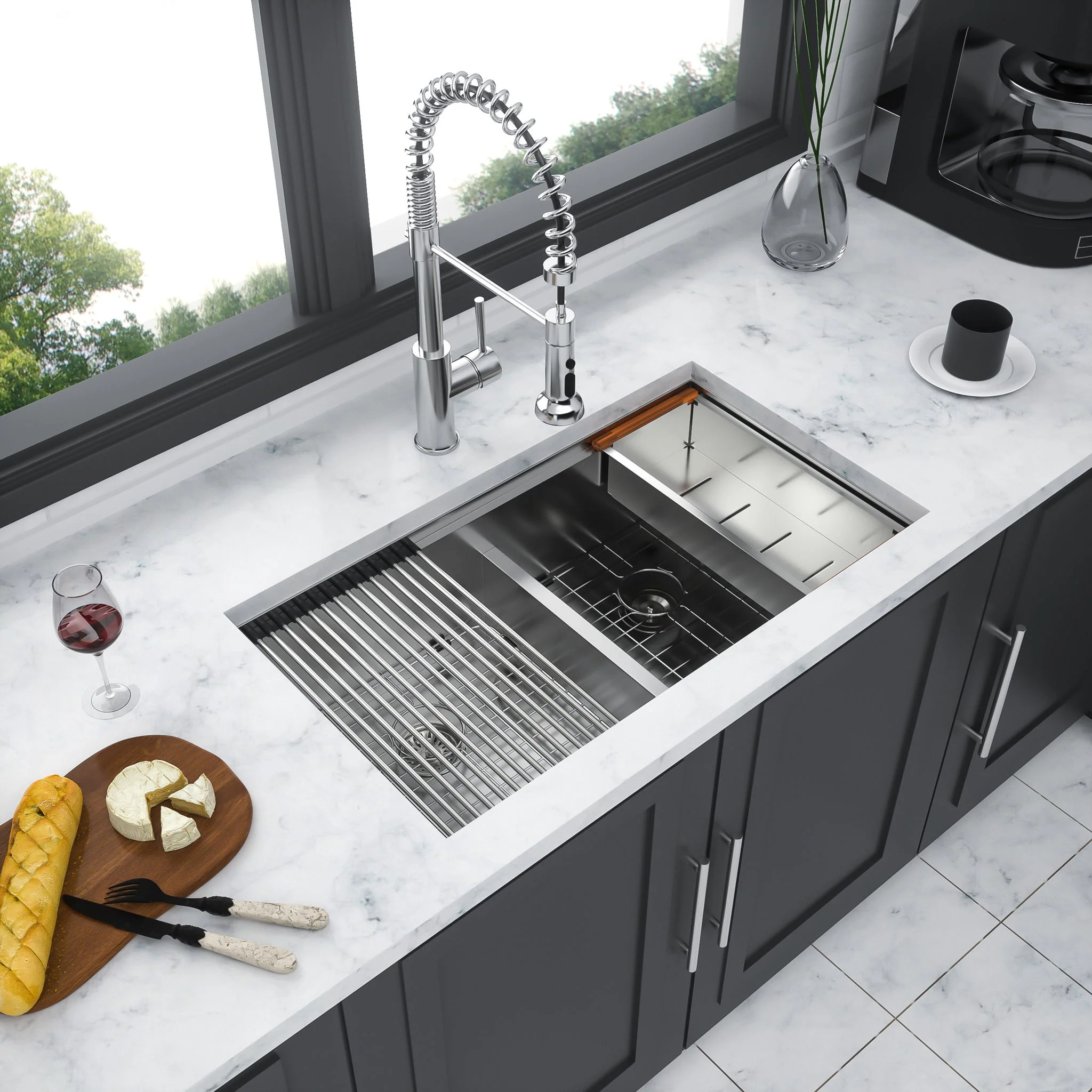 Stainless Steel Undermount Kitchen Sink With Double Bowl - Image 4