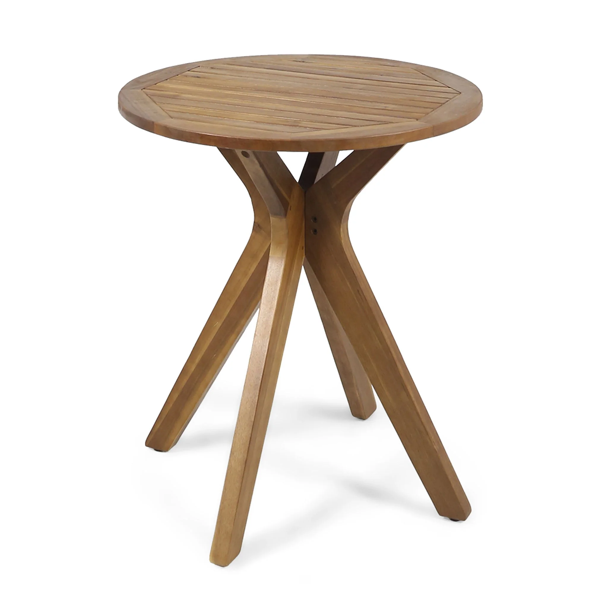 Stamford - Outdoor Bistro Table Acacia Wood X - Base - Teak - Image 6