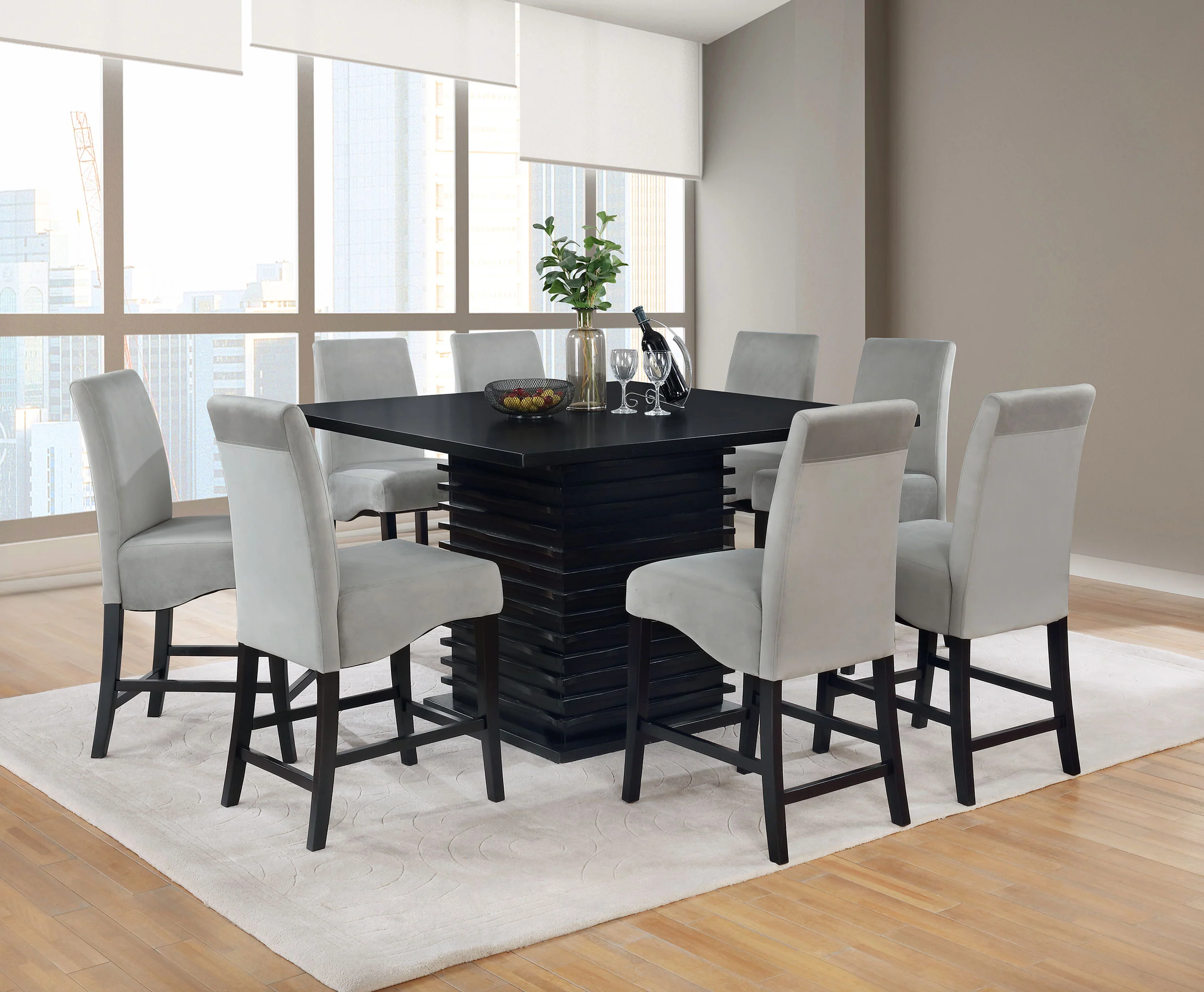 Stanton Grey Velvet Counter Chair Set of 2 - Image 14